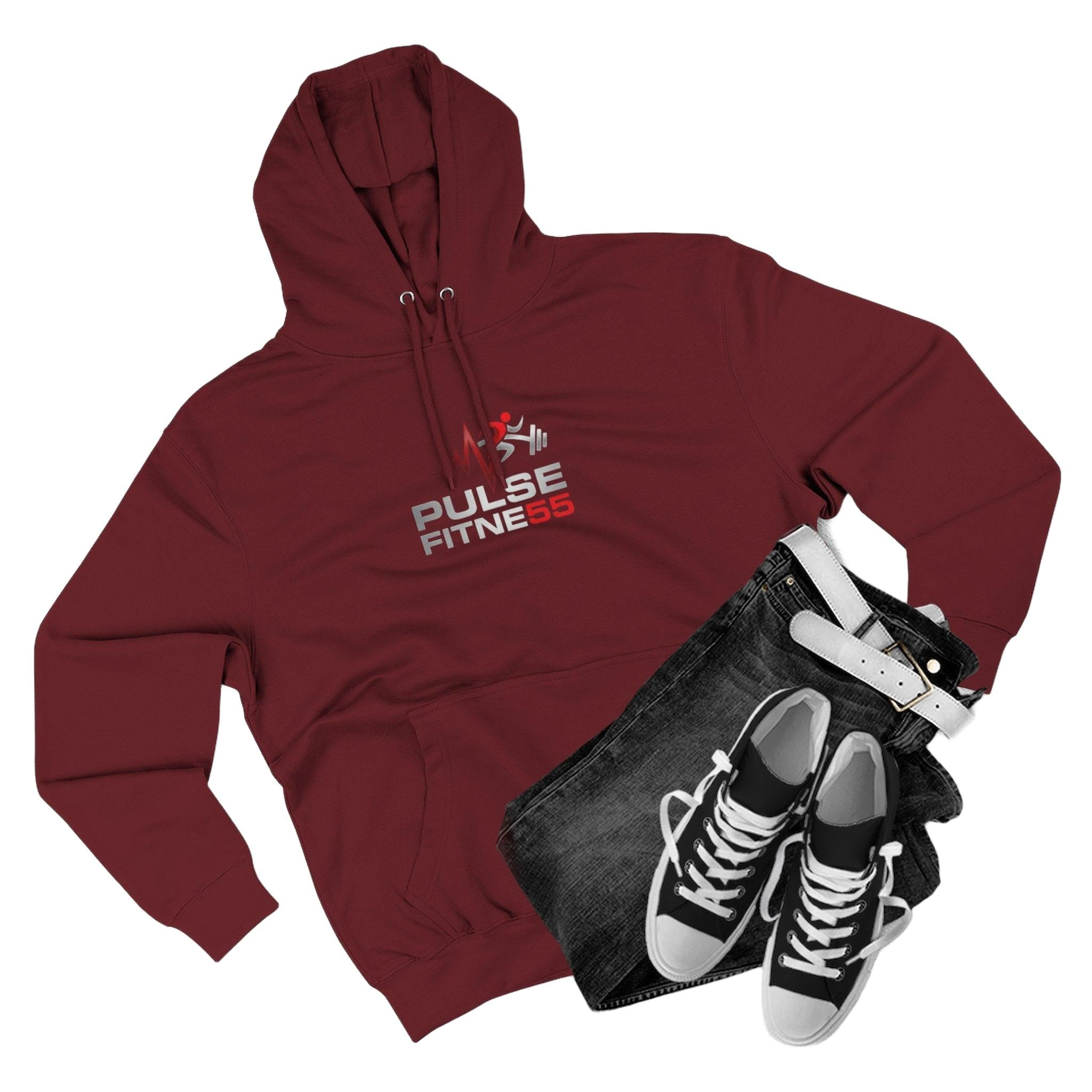 Pulse Fitne55 55 Hoodie — Gym Logo Fleece Pullover