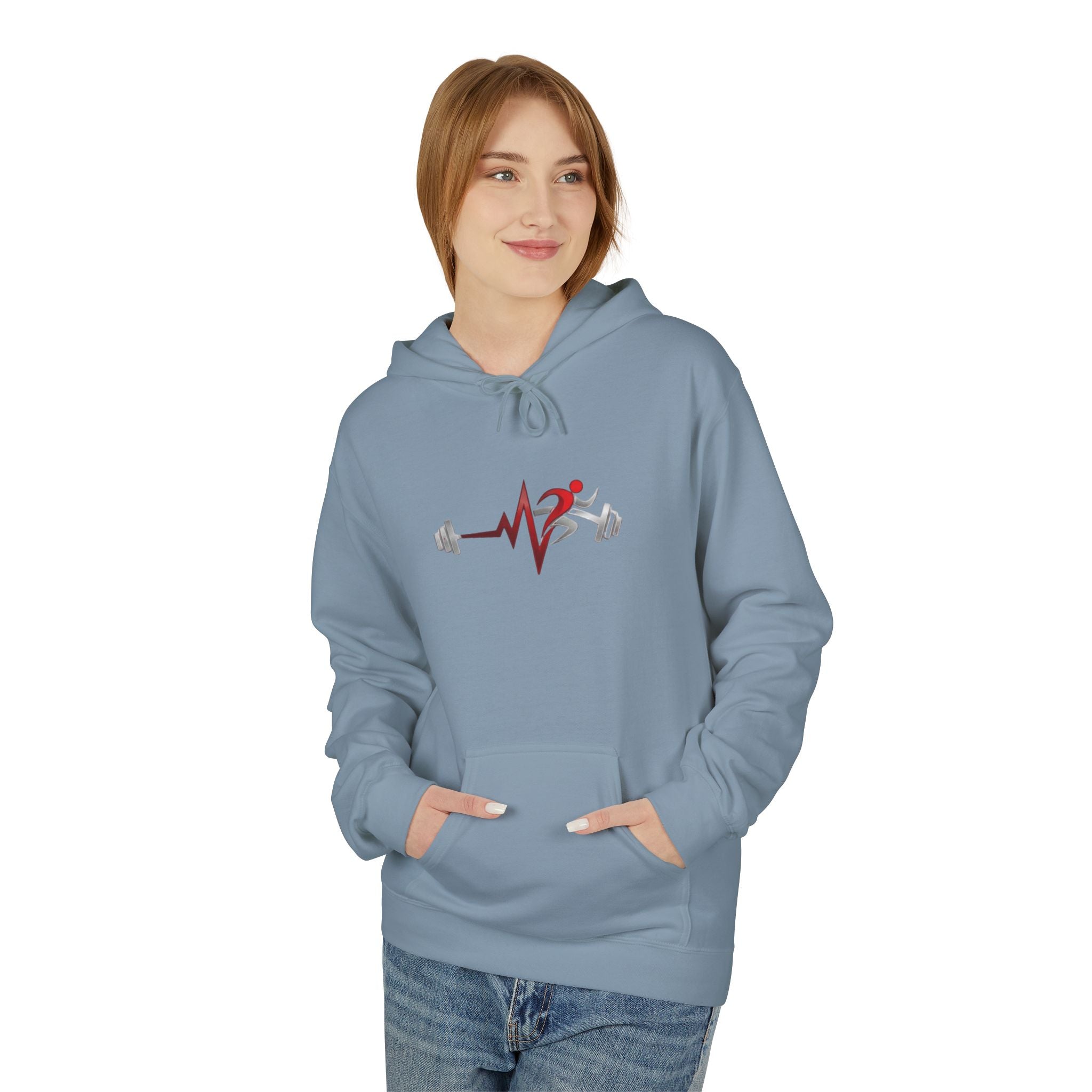Pulse Fitne55- Midweight Softstyle Fleece Hoodie- rep/lift/drive logo