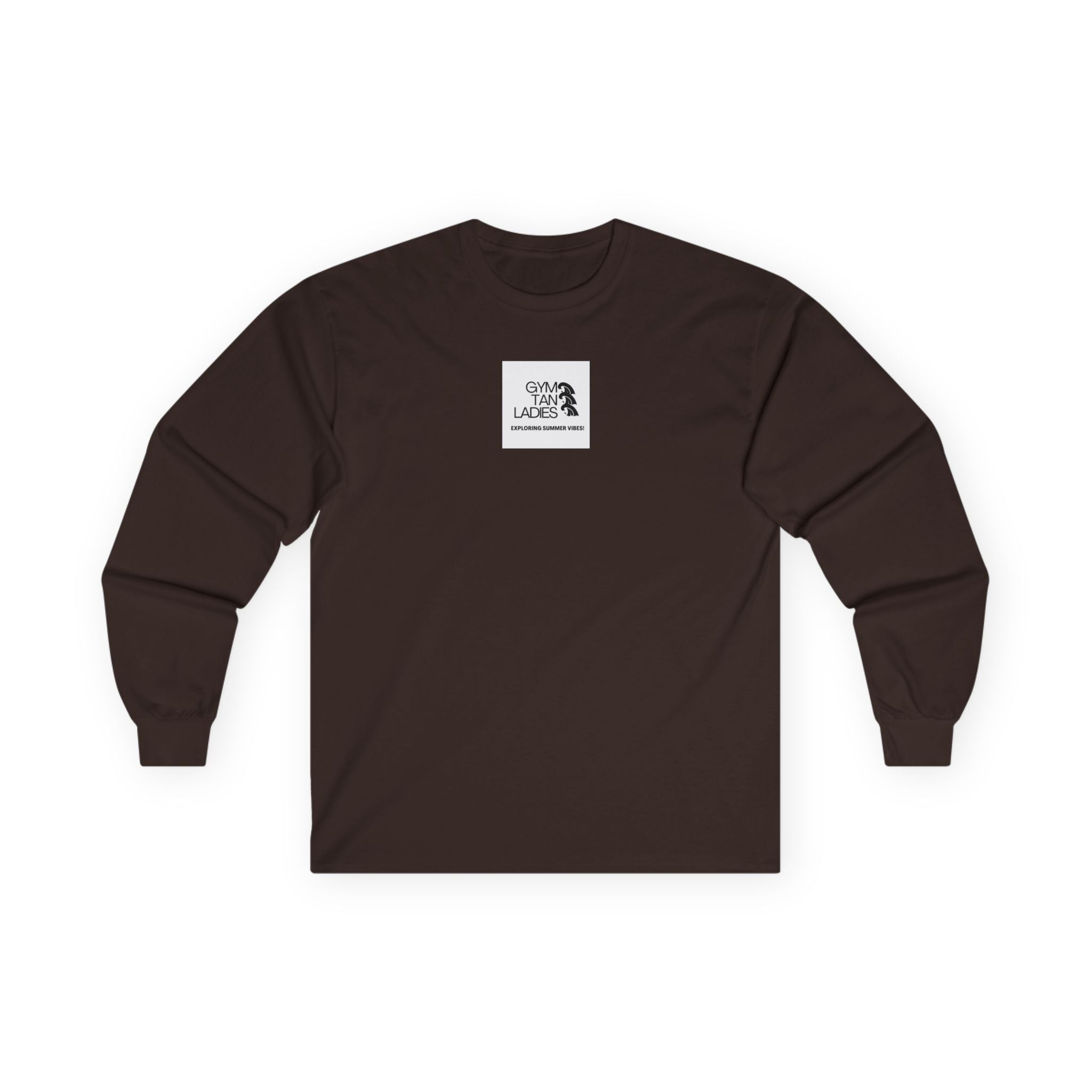 Mens Gym Tan logo Long Sleeve Tee