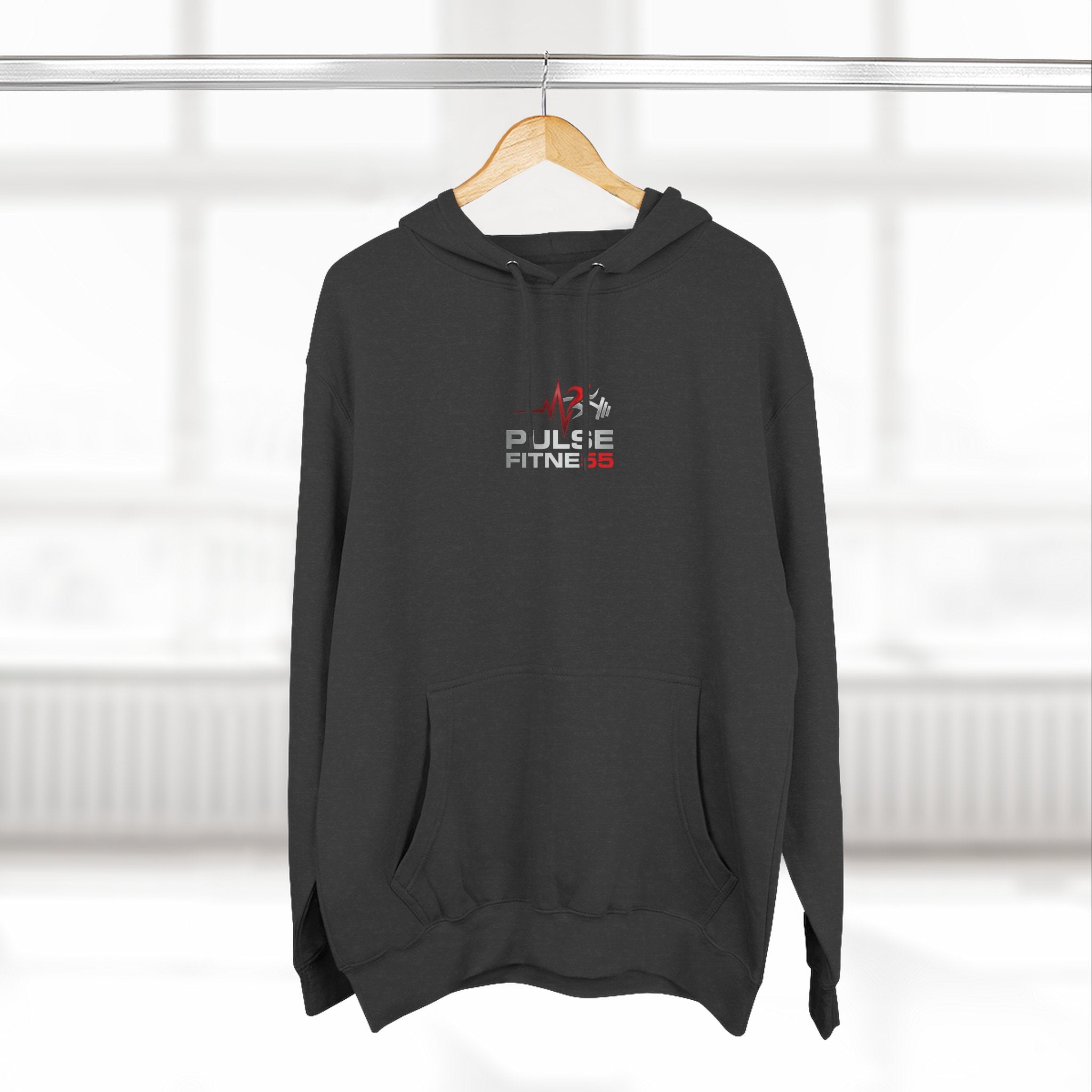 Fitness Pulse Hoodie — 'Pulse Fitness 55' Motivational Gym Sweatshirt