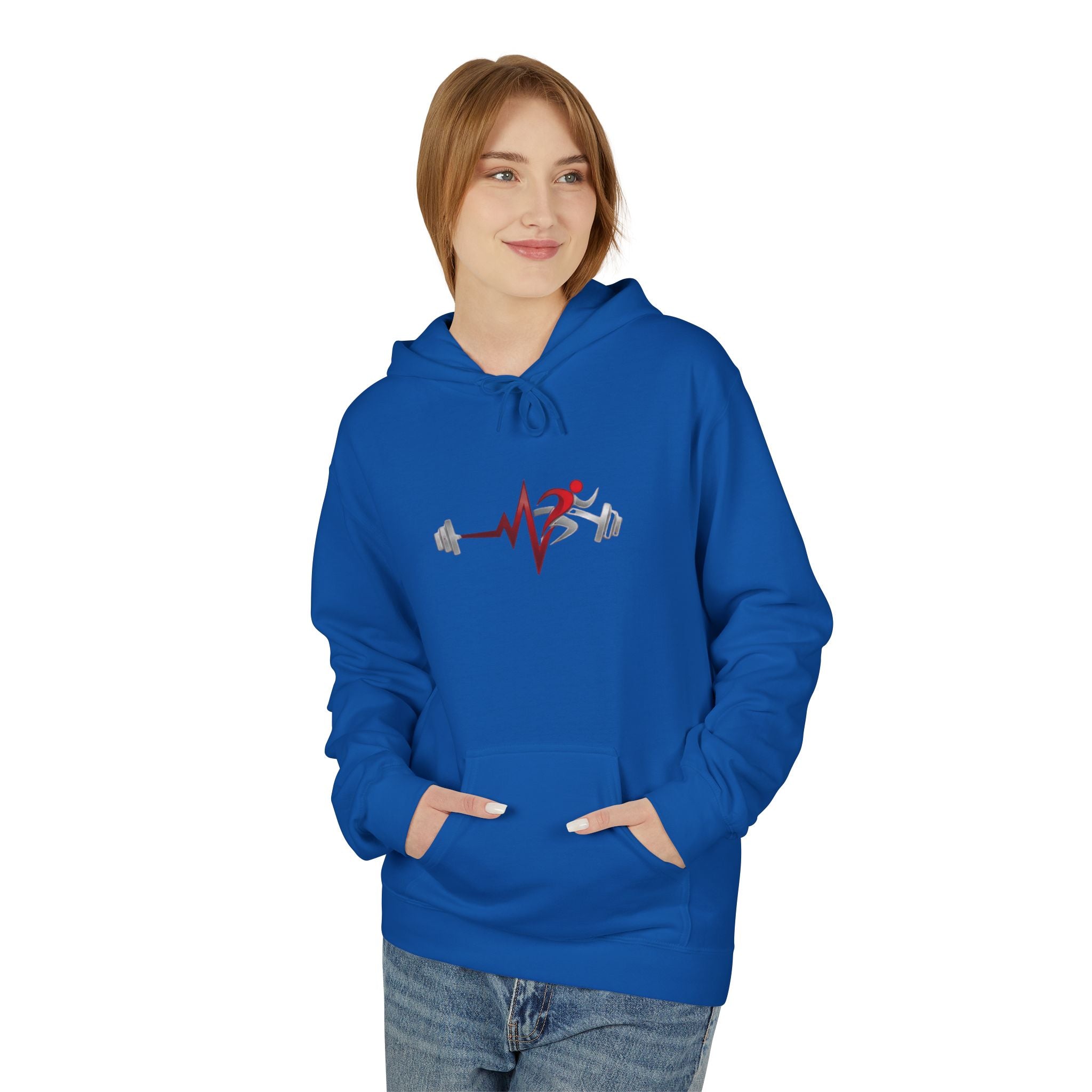 Pulse Fitne55- Midweight Softstyle Fleece Hoodie- rep/lift/drive logo