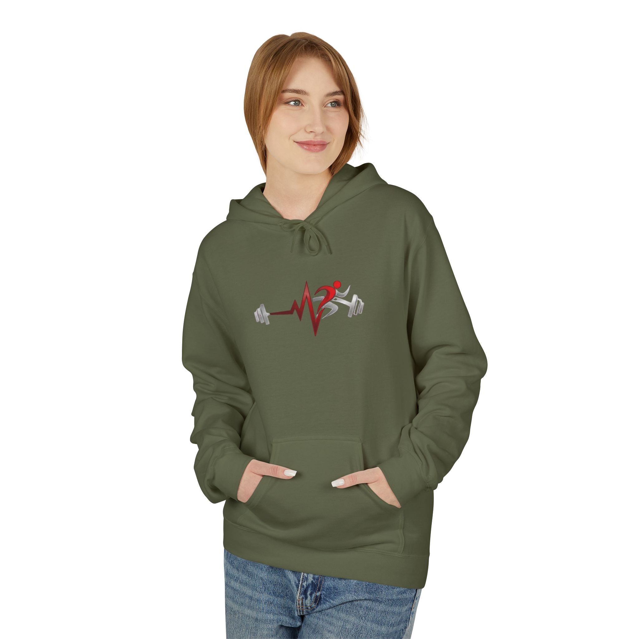 Pulse Fitne55- Midweight Softstyle Fleece Hoodie- rep/lift/drive logo