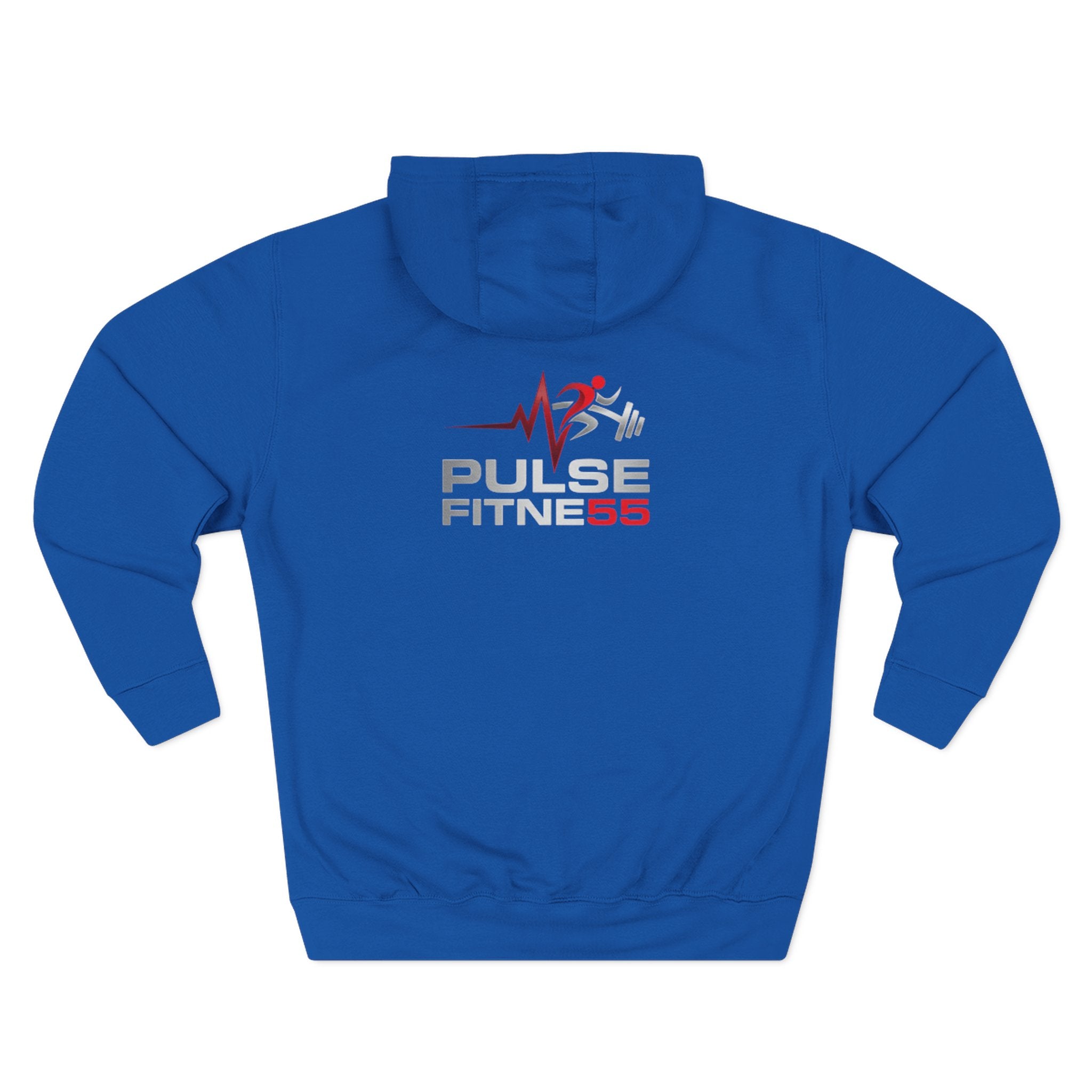 Fitness Hoodie — Barbell Deadlift Graphic Pullover (Pulse Fitne55 Logo)
