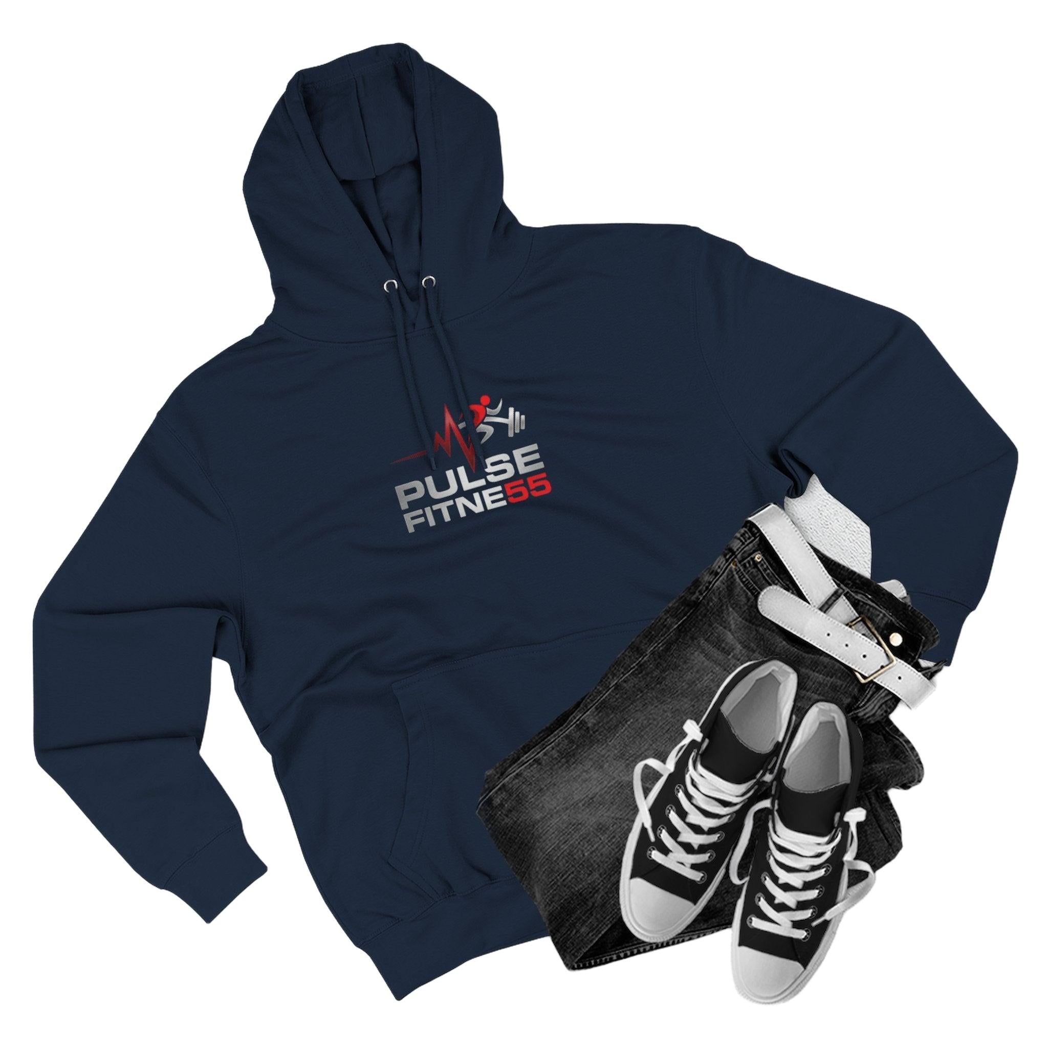 Pulse Fitne55 55 Hoodie — Gym Logo Fleece Pullover
