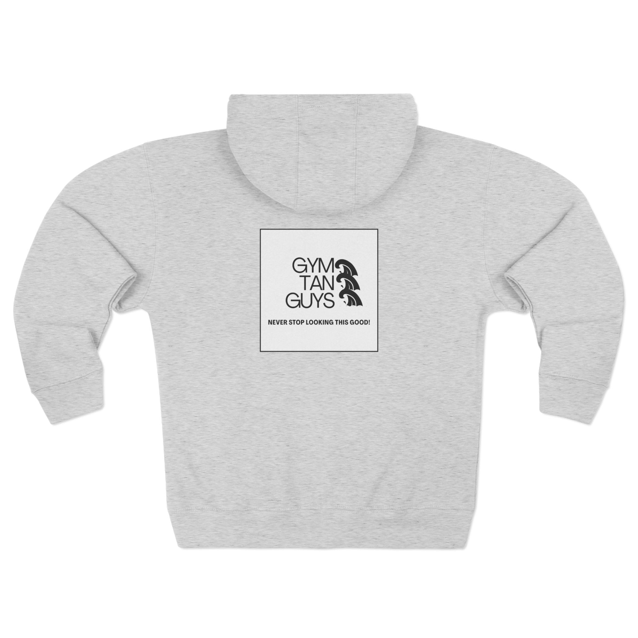 Womens Gym Tan Zip Hoodie — "Never Stop Looking This Good" logo