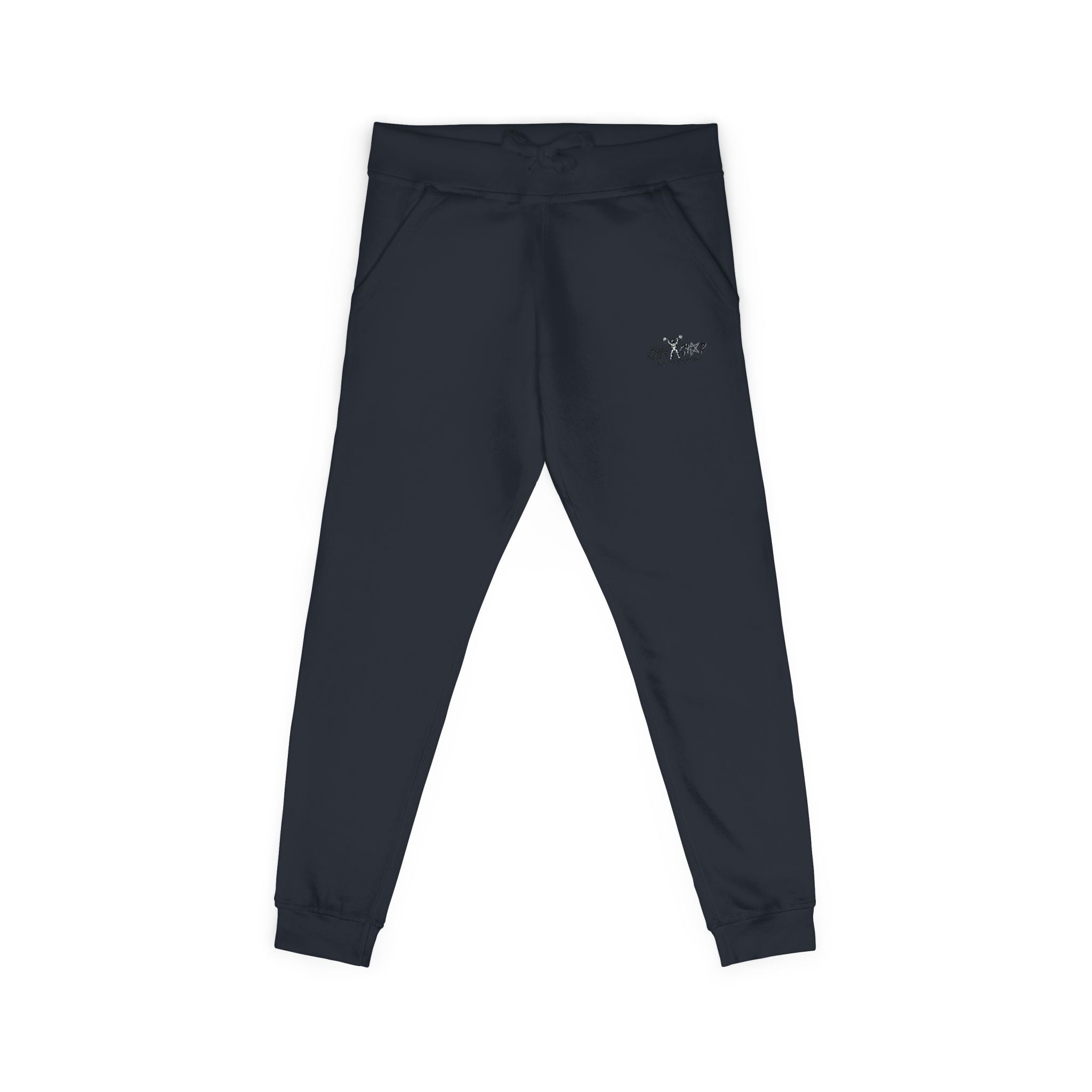 Embroidered Minimalist White Fleece Sweatpants — Cozy Everyday Joggers