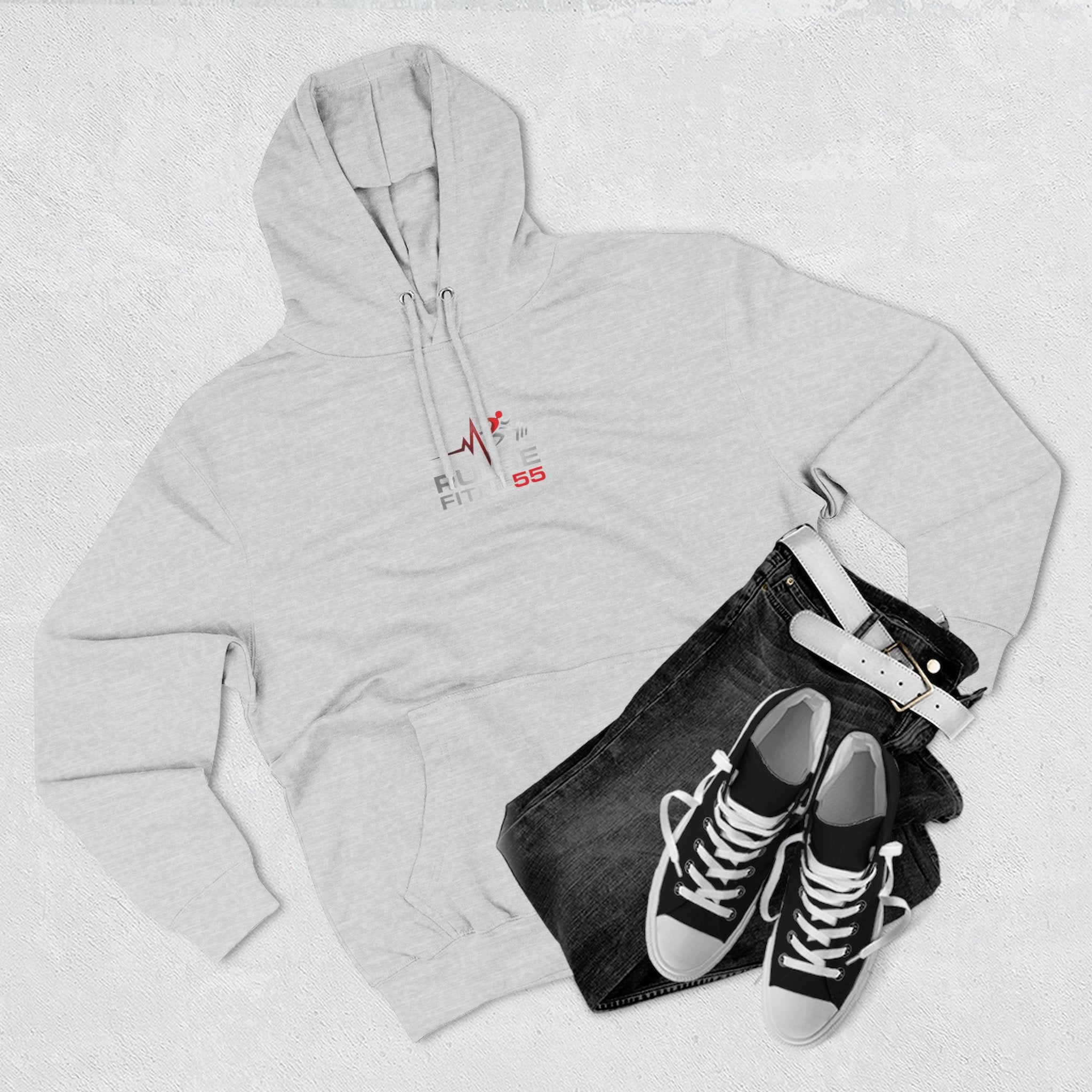 Fitness Pulse Hoodie — 'Pulse Fitness 55' Motivational Gym Sweatshirt