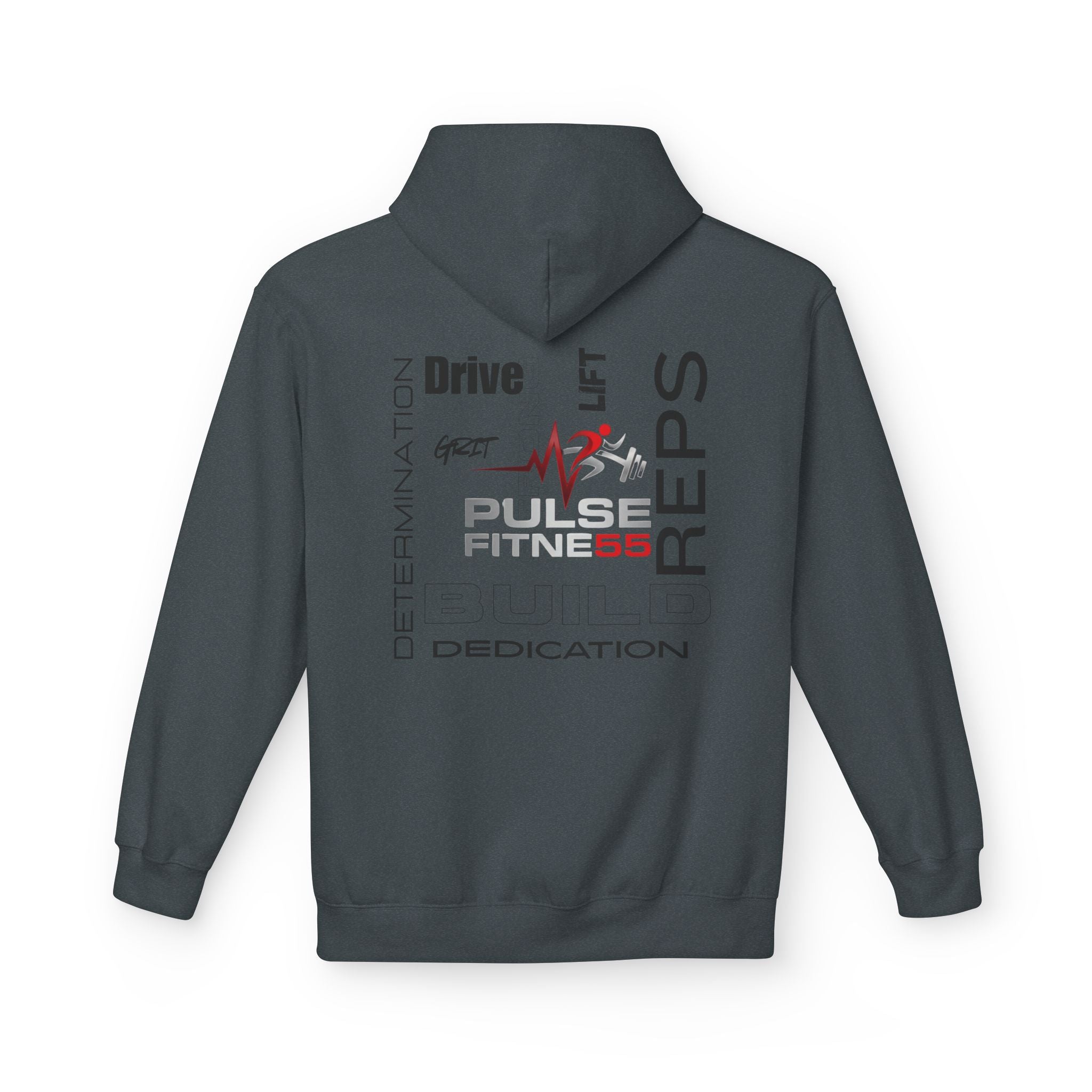 Pulse Fitne55- Midweight Softstyle Fleece Hoodie- rep/lift/drive logo