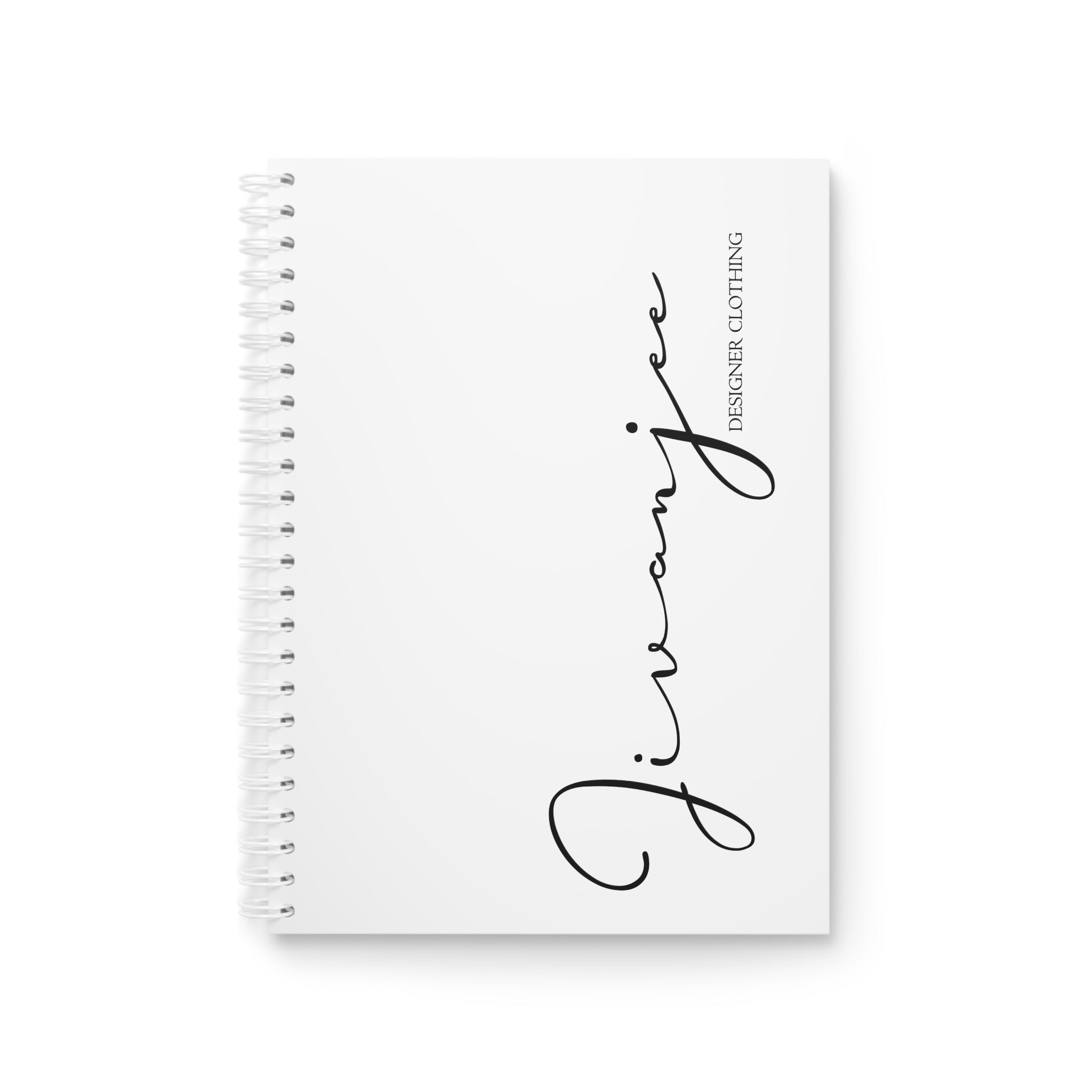 Signature Script Spiral Notebook — Minimal Monogram Journal