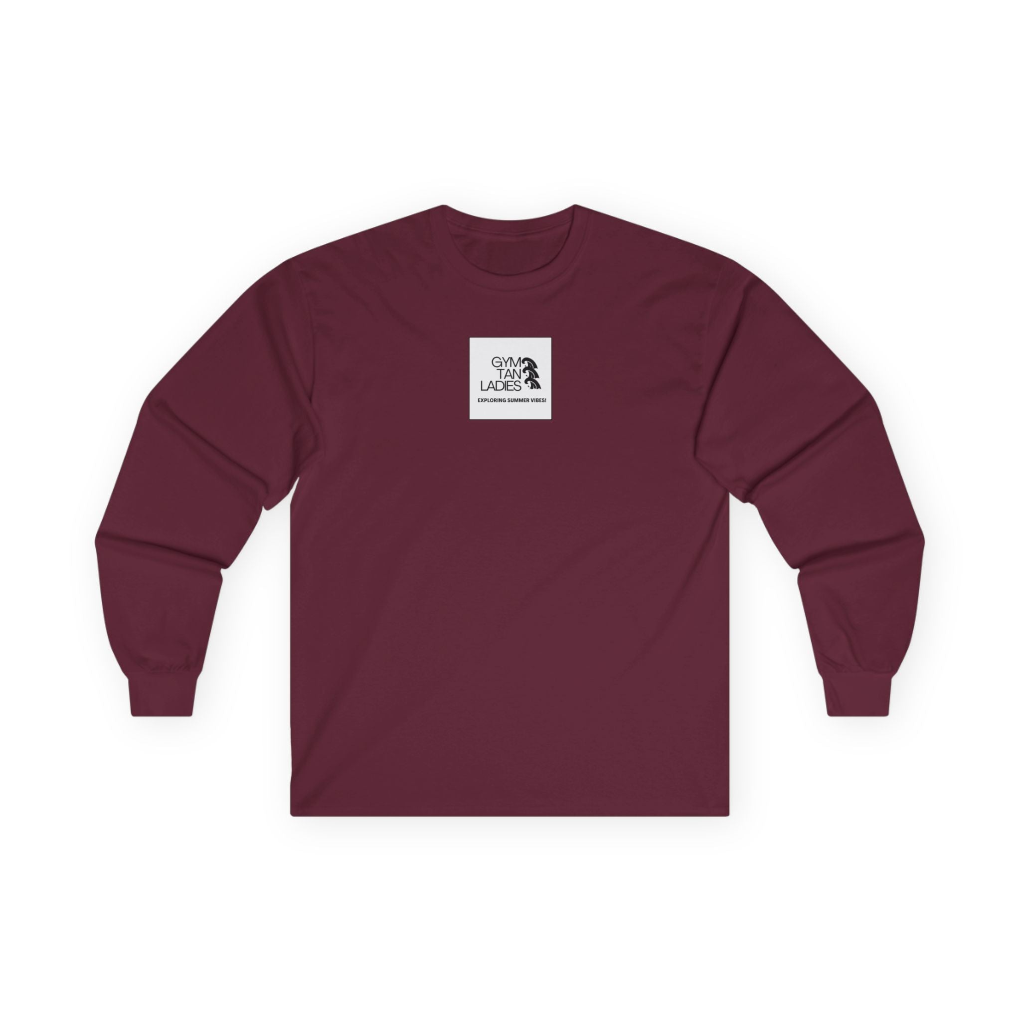 Mens Gym Tan logo Long Sleeve Tee