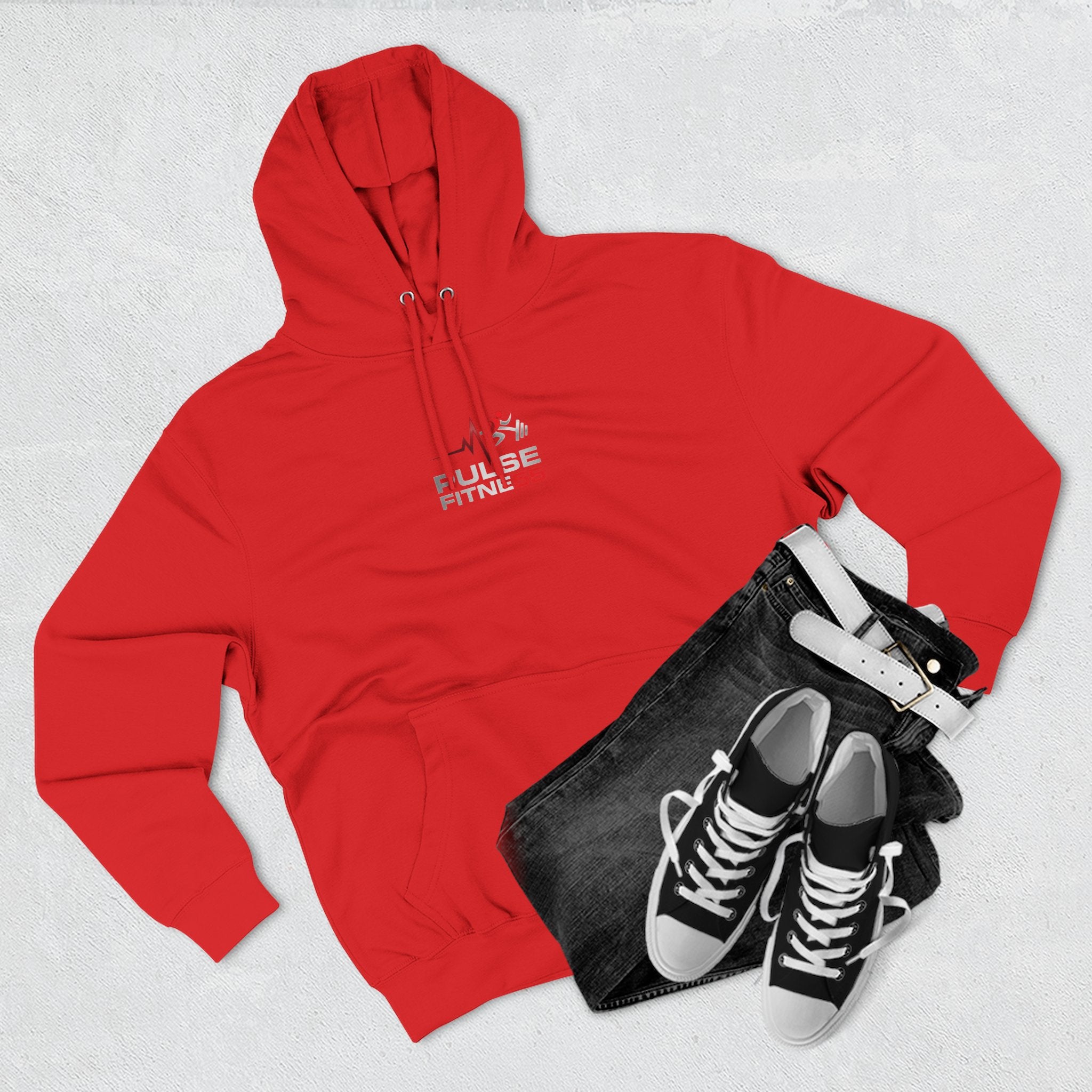 Fitness Pulse Hoodie — 'Pulse Fitness 55' Motivational Gym Sweatshirt