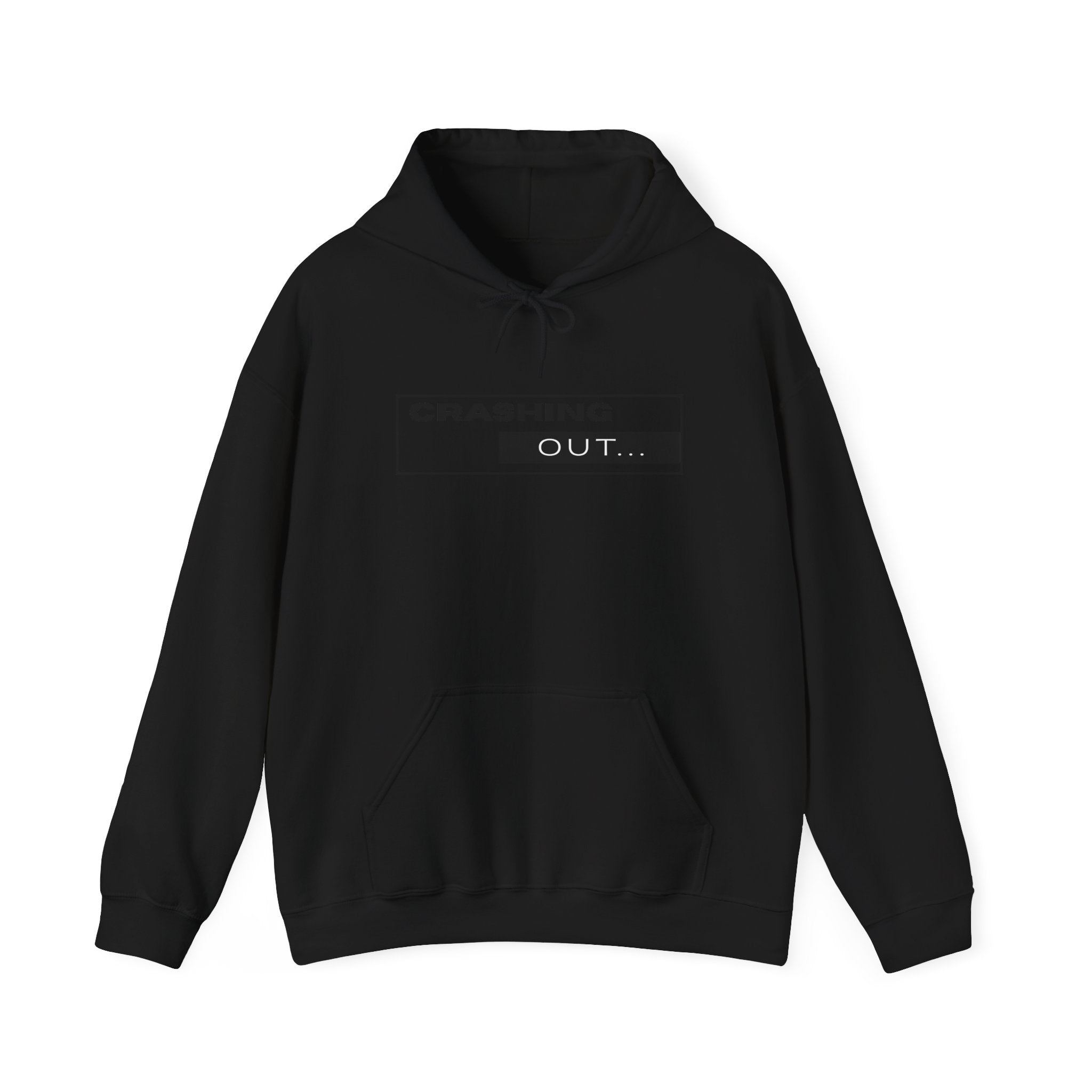 Crashing Out Minimalist Hoodie — 'Crashing Out' Text Graphic Pullover