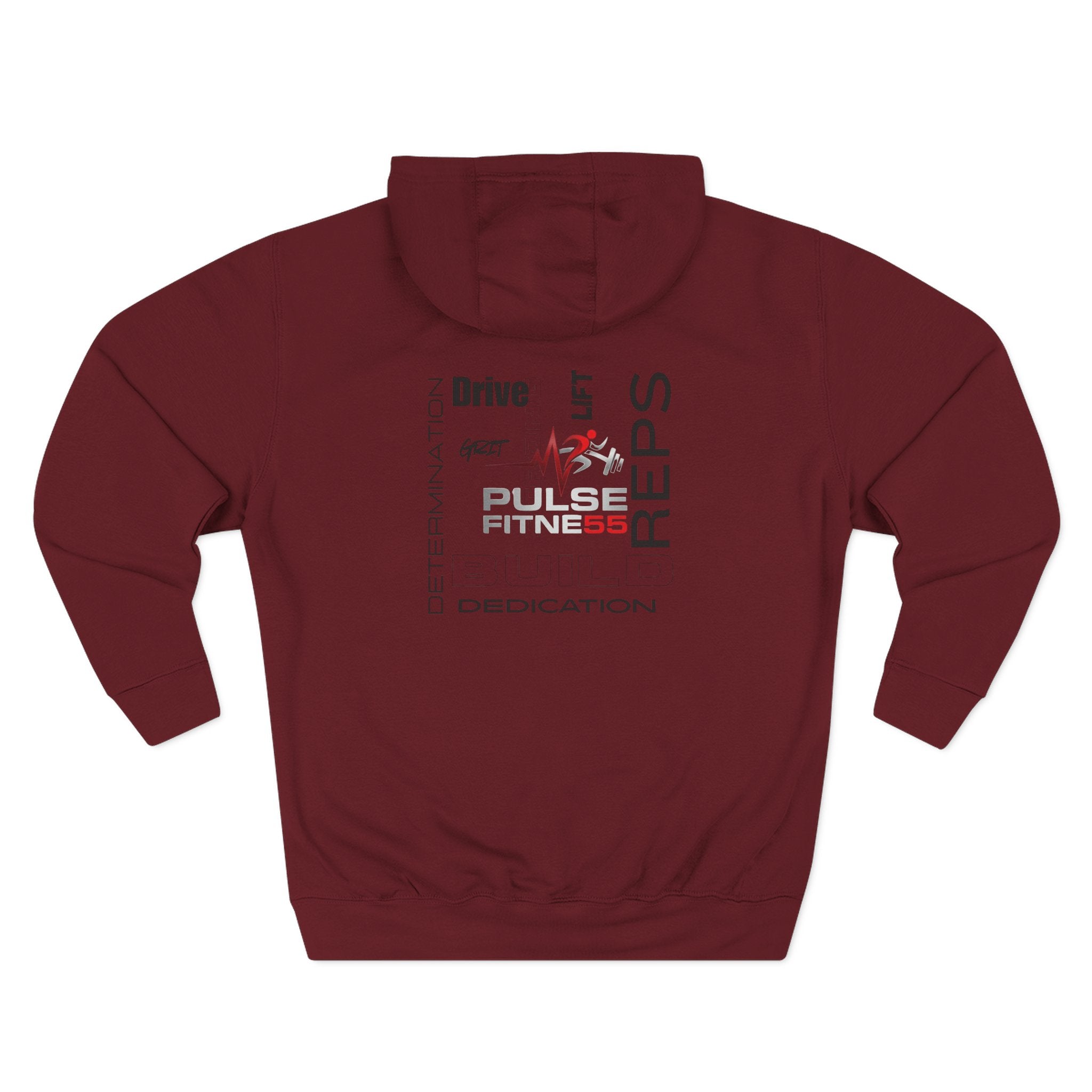 Fitness Pulse Hoodie — 'Pulse Fitness 55' Motivational Gym Sweatshirt