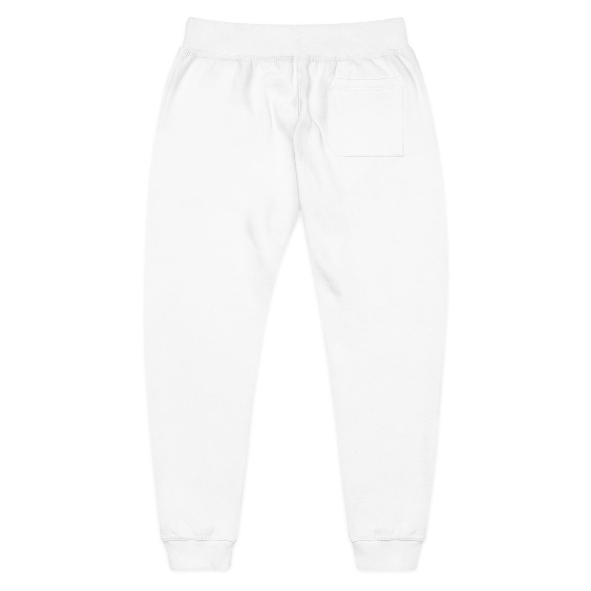 Embroidered Minimalist White Fleece Sweatpants — Cozy Everyday Joggers
