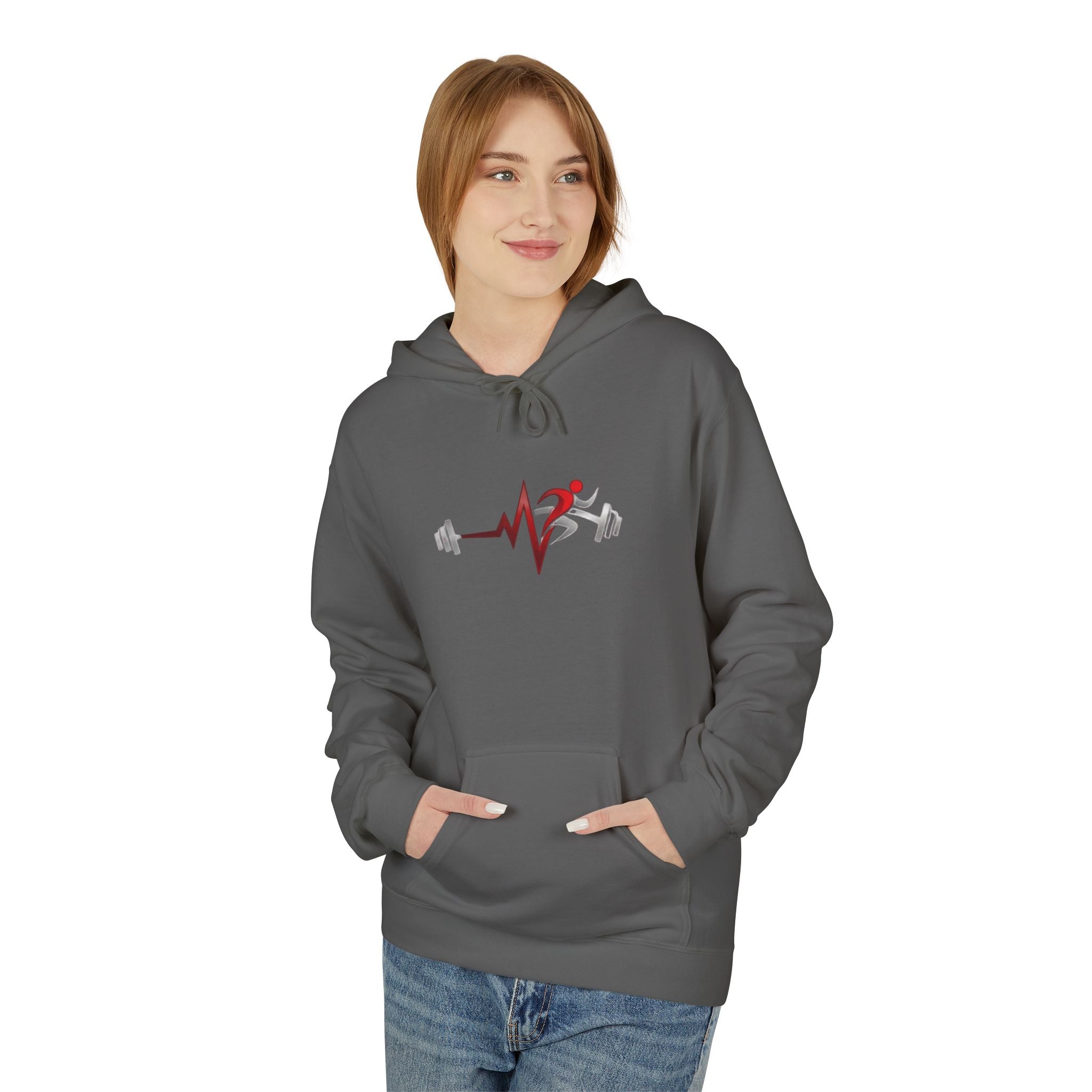 Pulse Fitne55- Midweight Softstyle Fleece Hoodie- rep/lift/drive logo