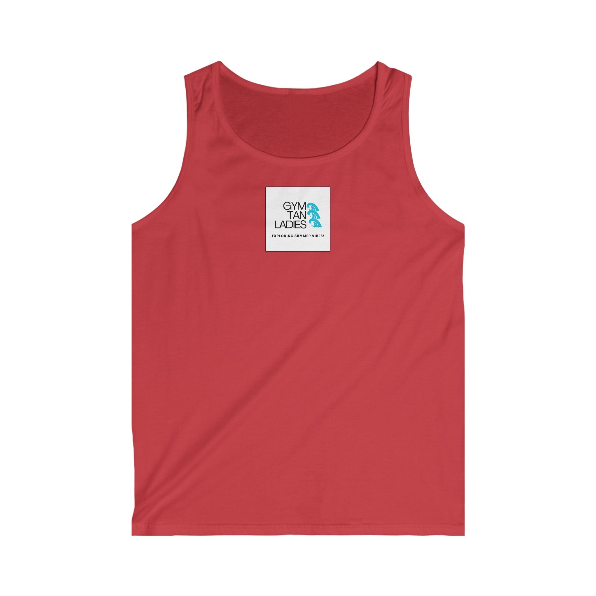 Mens Gym Tan Tank Top — "Exploring Summer Vibes" Beach Workout Tank