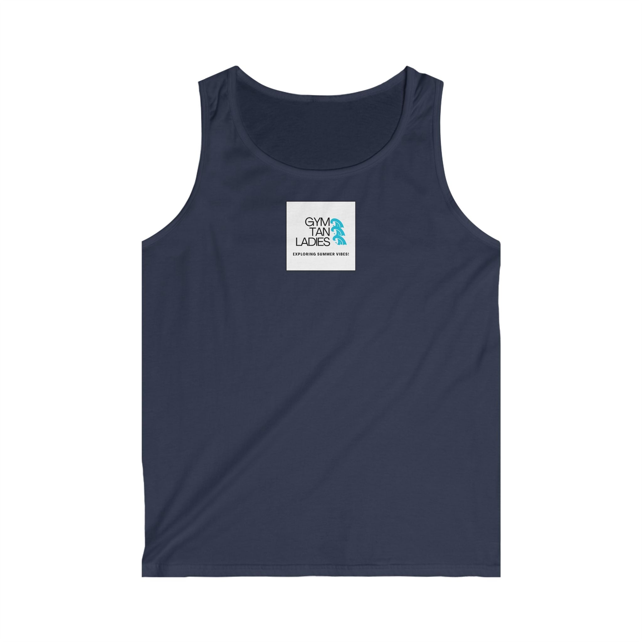 Mens Gym Tan Tank Top — "Exploring Summer Vibes" Beach Workout Tank