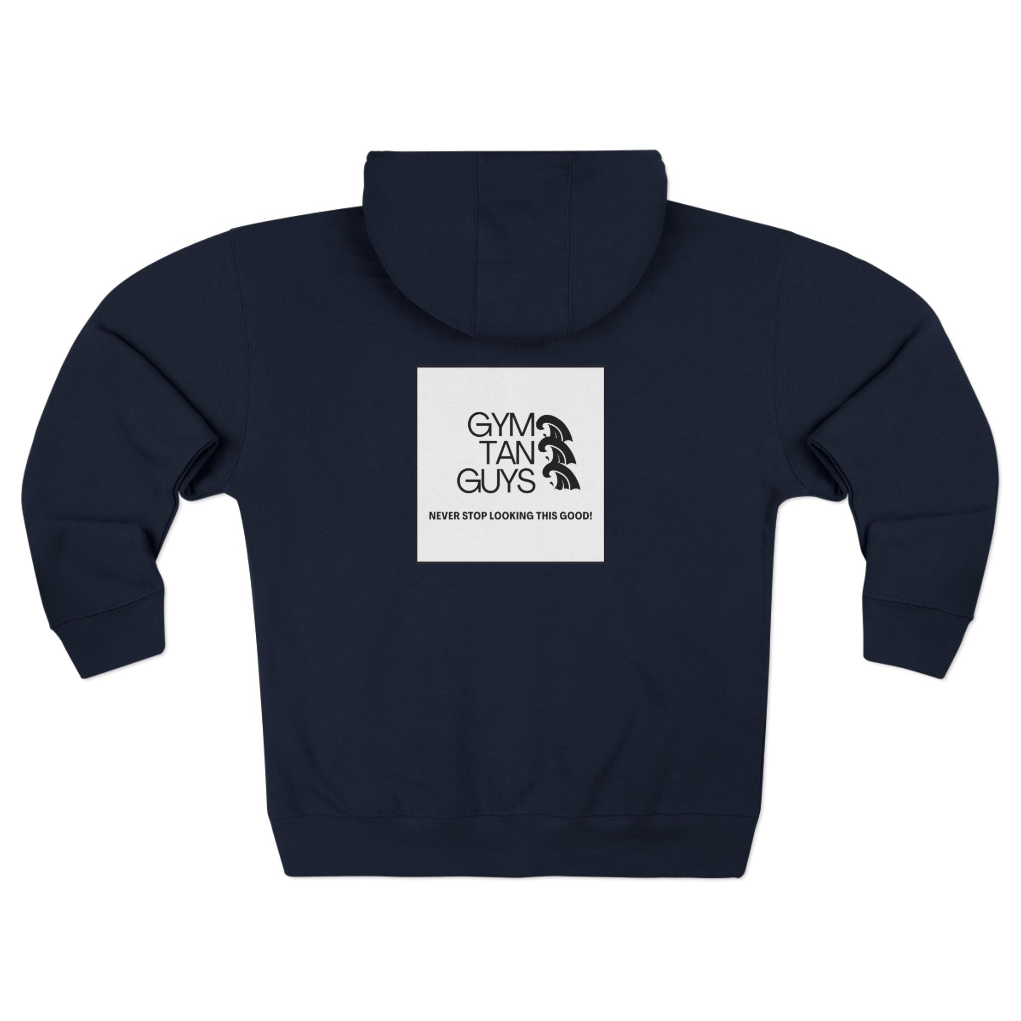 Womens Gym Tan Zip Hoodie — "Never Stop Looking This Good" logo
