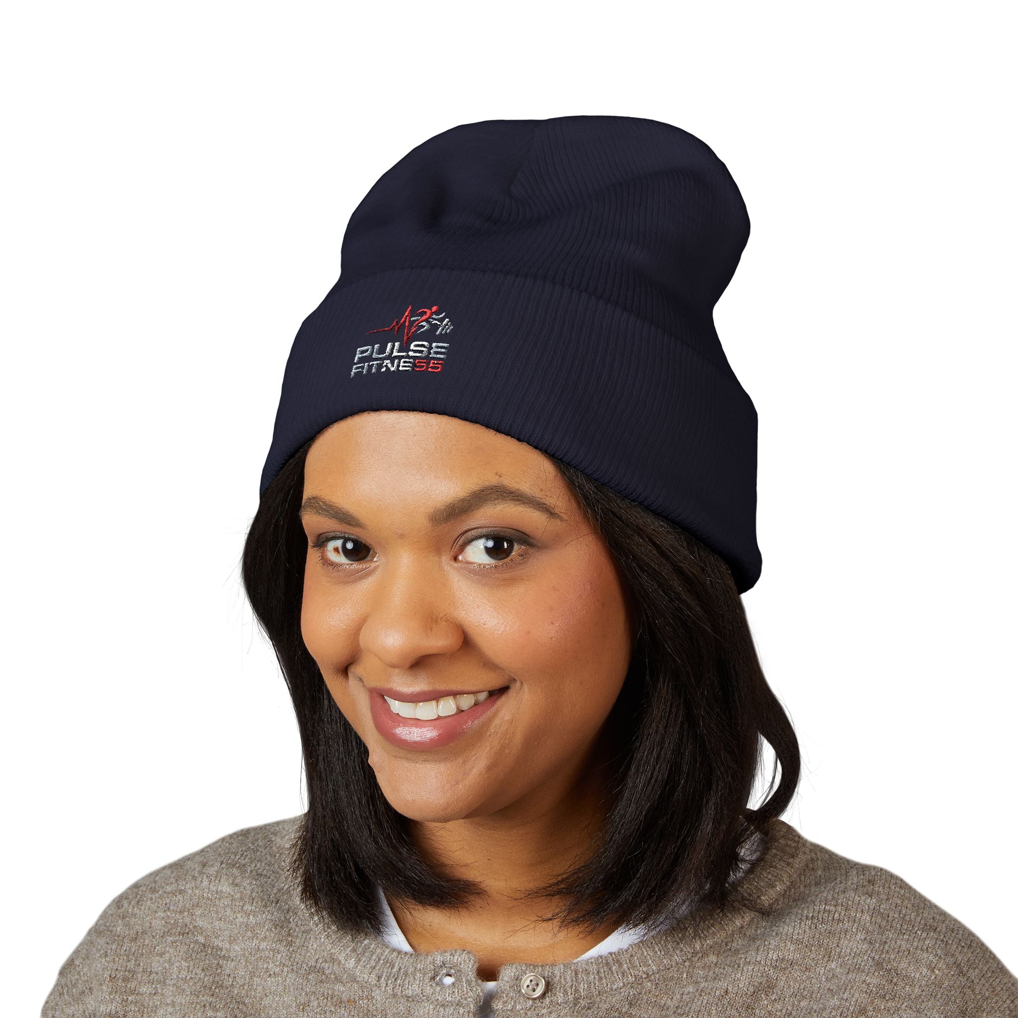 EMT Pulse Fitne55beat Embroidered Beanie - Classic Cuffed Knit Hat for First Responders