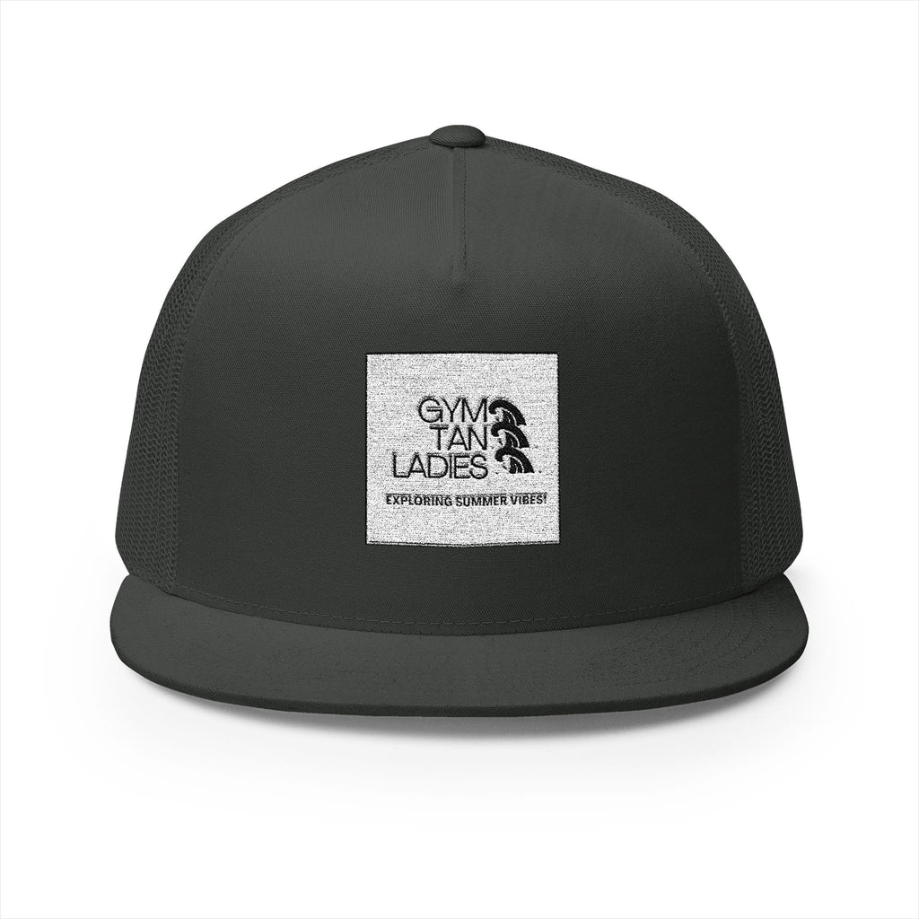 5 Panel Trucker Cap gym tan logo