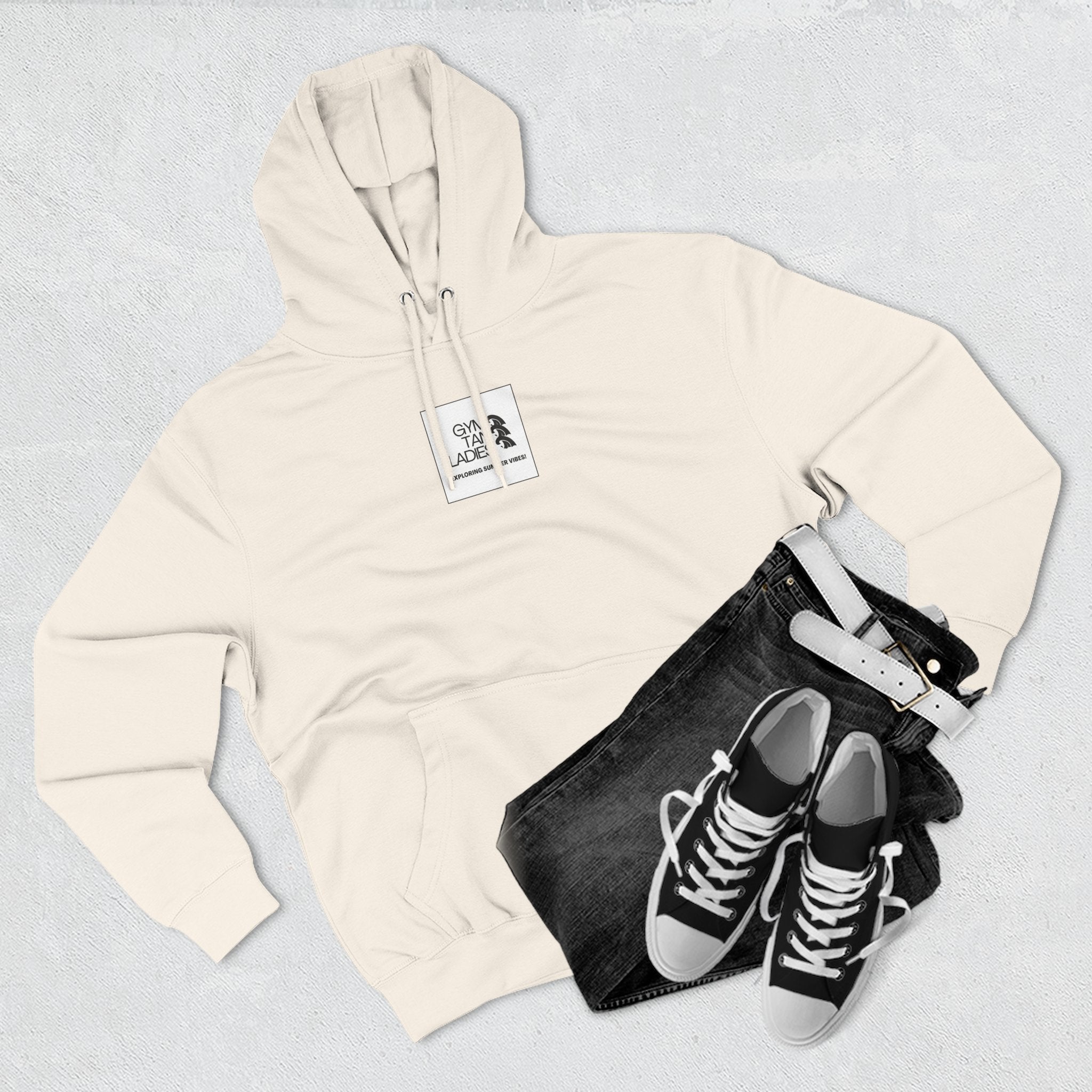 Pulse Fitne55 Gym Tan Ladies Hoodie — 'Exploring Summer Vibes' Graphic Pullover