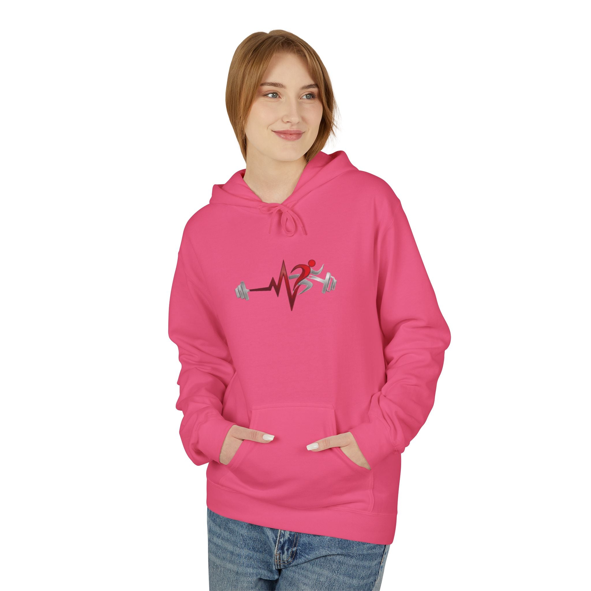 Pulse Fitne55- Midweight Softstyle Fleece Hoodie- rep/lift/drive logo