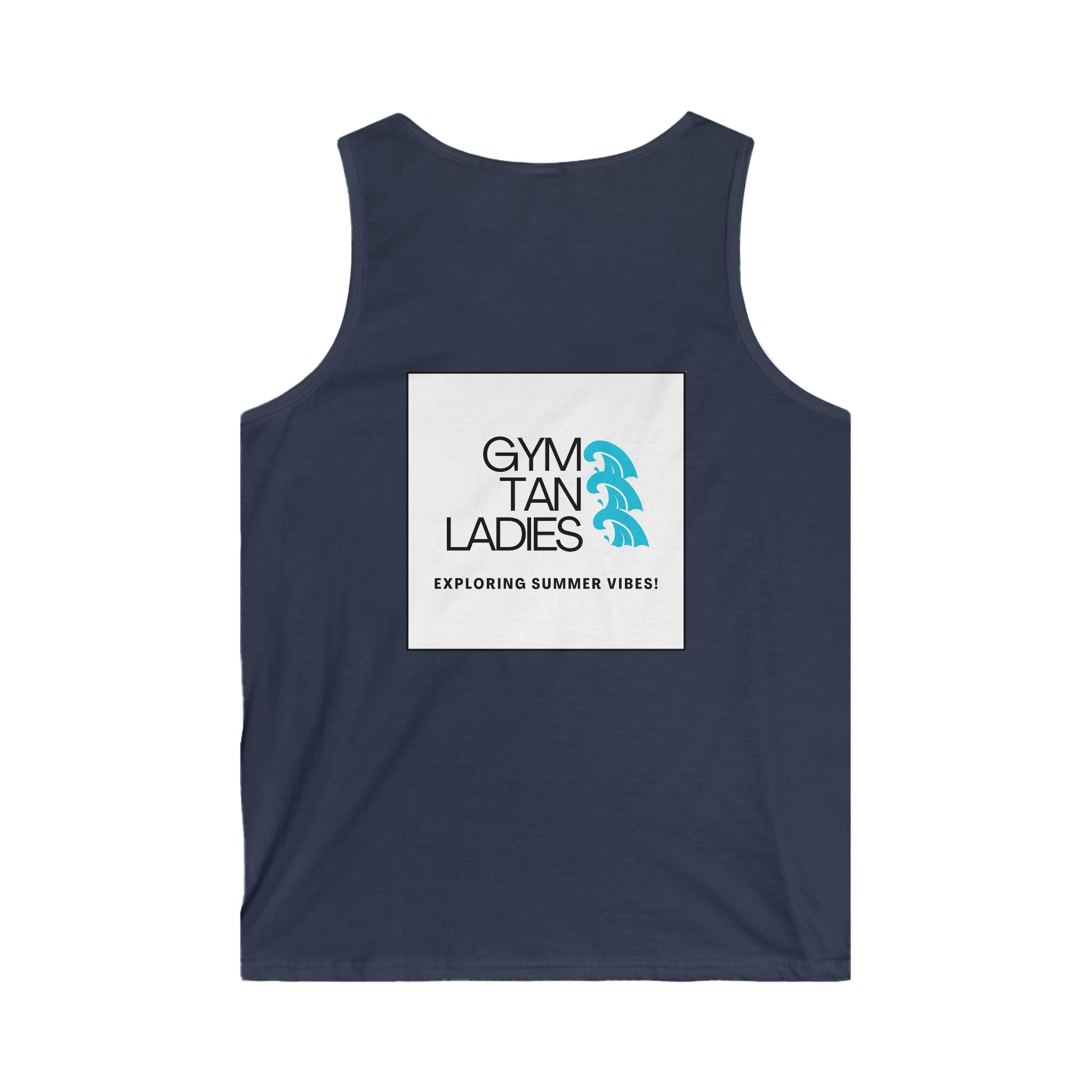 Mens Gym Tan Tank Top — "Exploring Summer Vibes" Beach Workout Tank