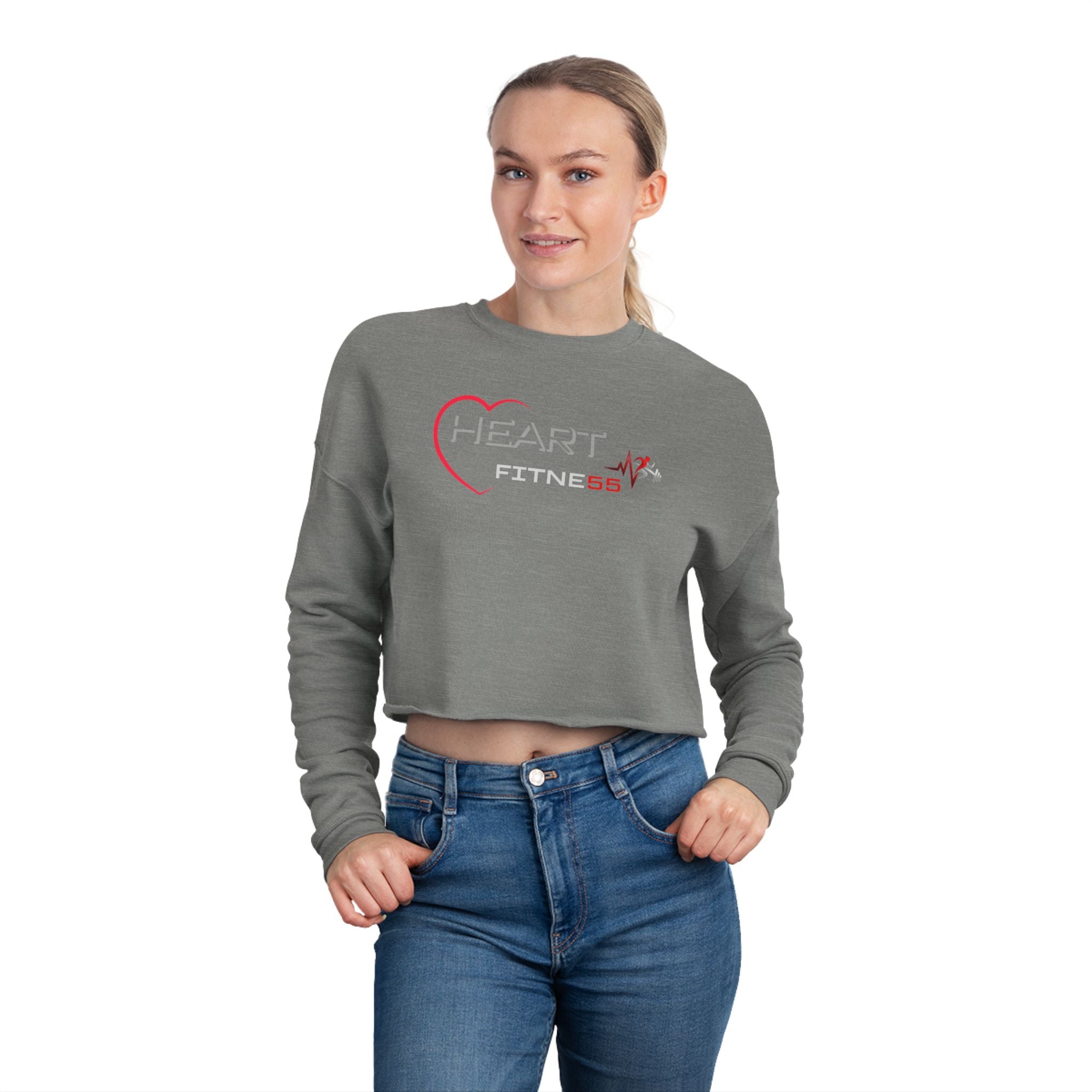 Pulse Fitne55 Women's (Heart Fitne55)  Cropped Sweatshirt
