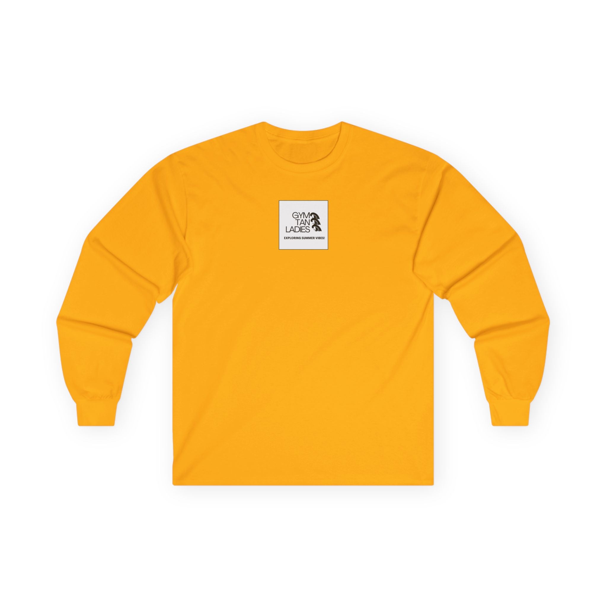 Mens Gym Tan logo Long Sleeve Tee