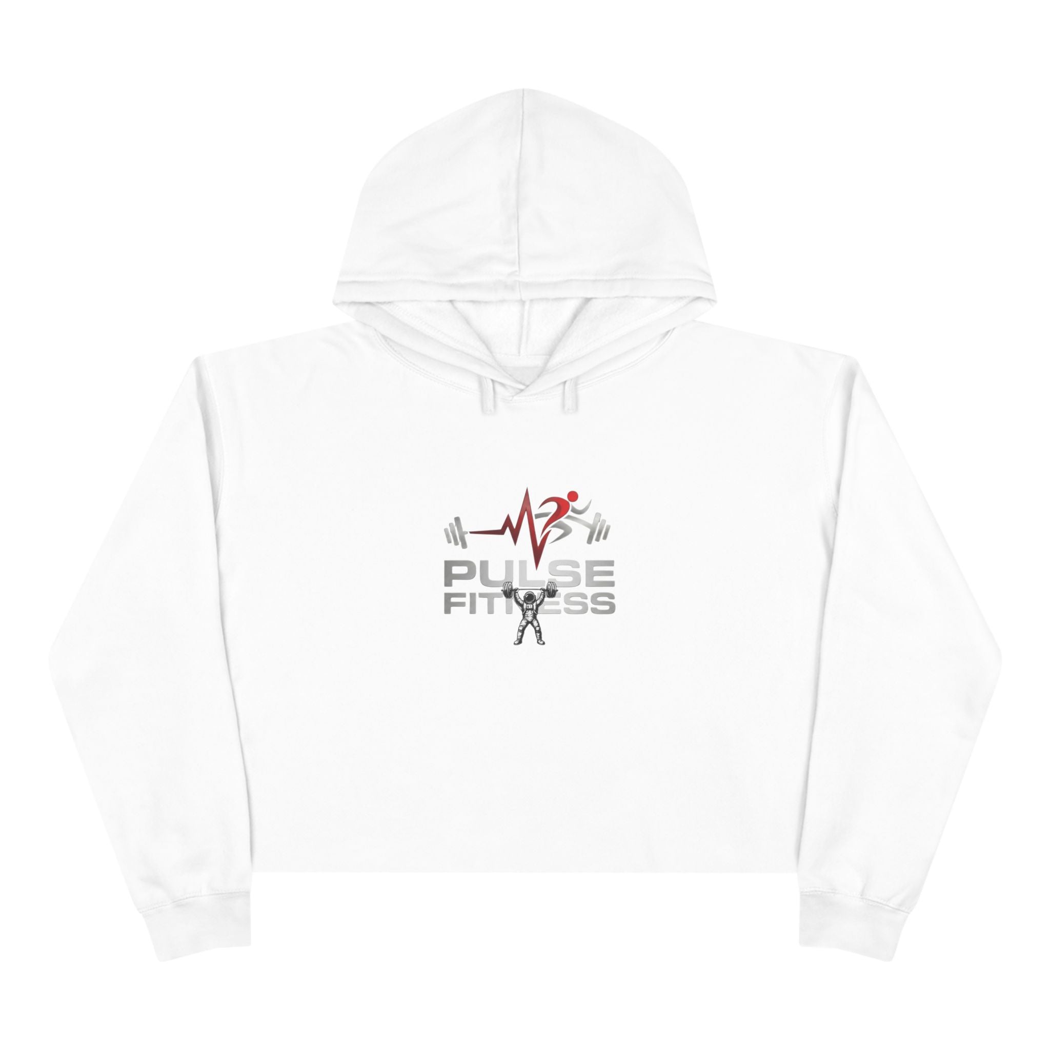 Pulse Fitne55 Crop Hoodie — Women's Gym Cropped Hoodie with Pulse Fitne55beat Barbell Logo