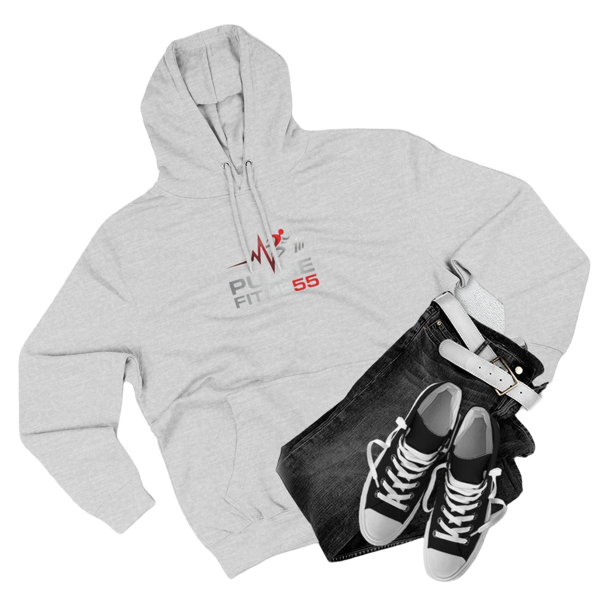 Pulse Fitne55 55 Hoodie — Gym Logo Fleece Pullover