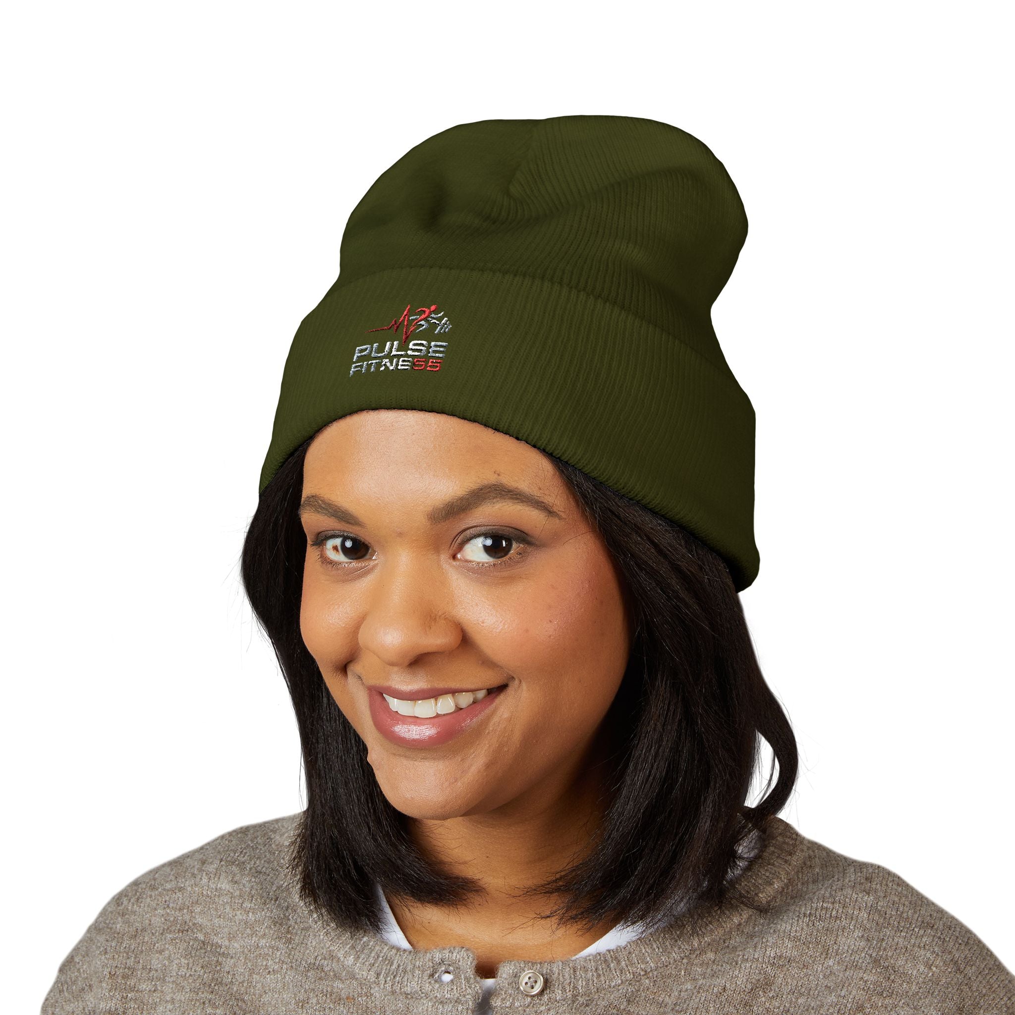 EMT Pulse Fitne55beat Embroidered Beanie - Classic Cuffed Knit Hat for First Responders