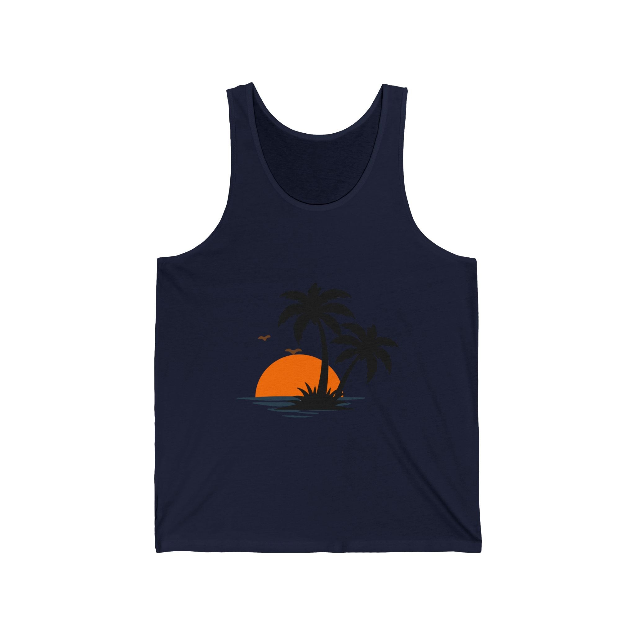 Summer Palm Tank Top — 'Summer Vibes' Sunset Beach Graphic Tank