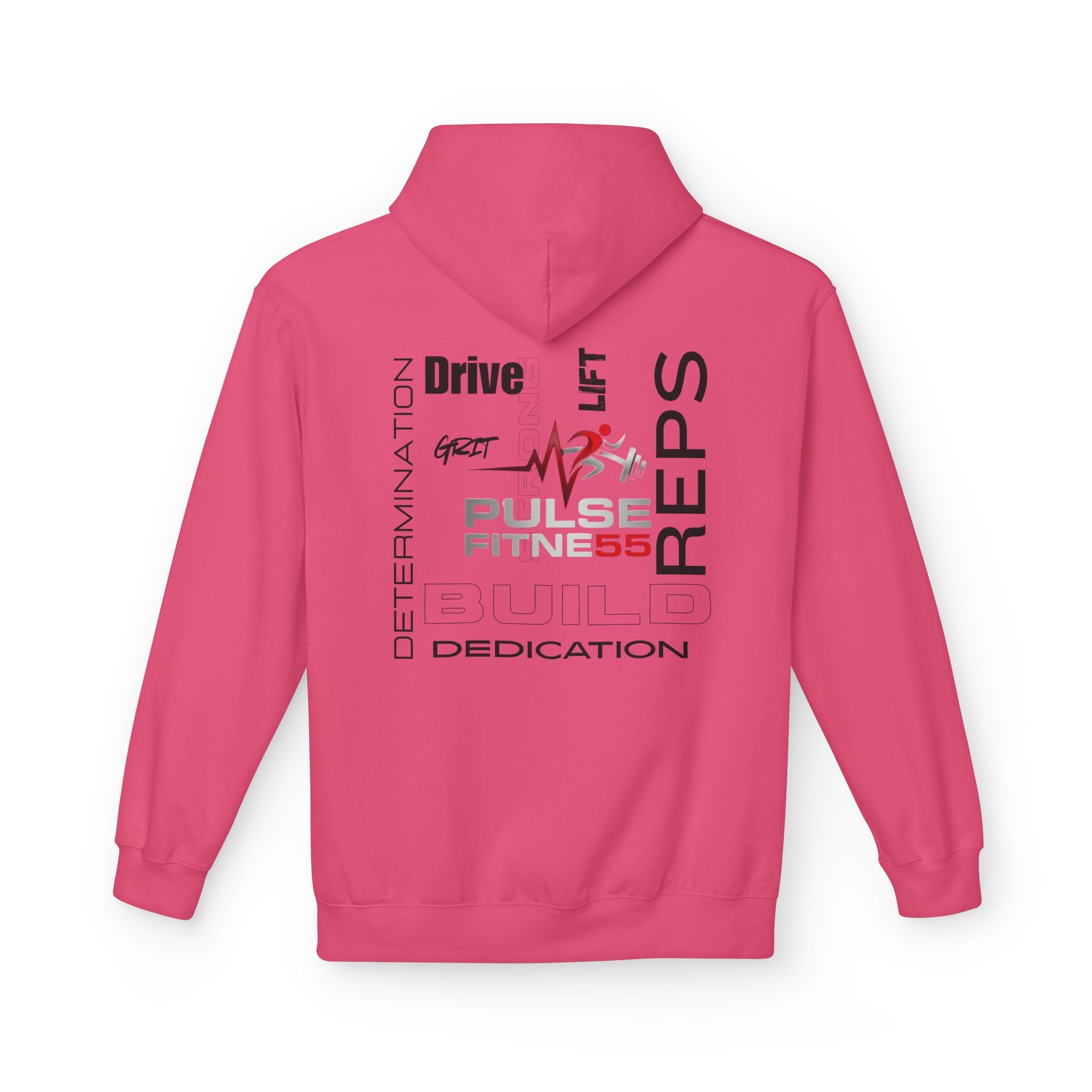 Pulse Fitne55- Midweight Softstyle Fleece Hoodie- rep/lift/drive logo
