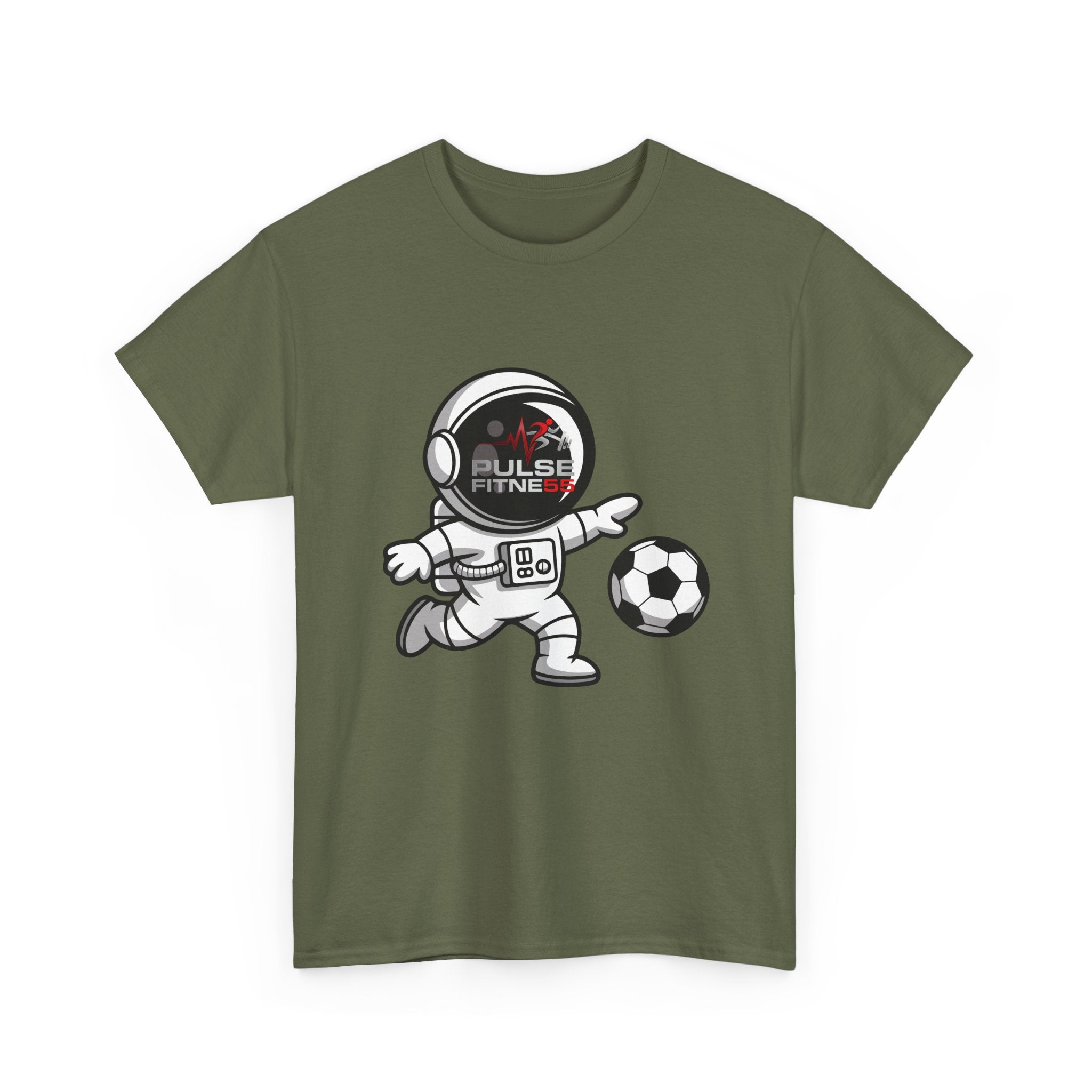 Pulse Fitne55 graphic heavy Cotton Tee - astronaut soccer