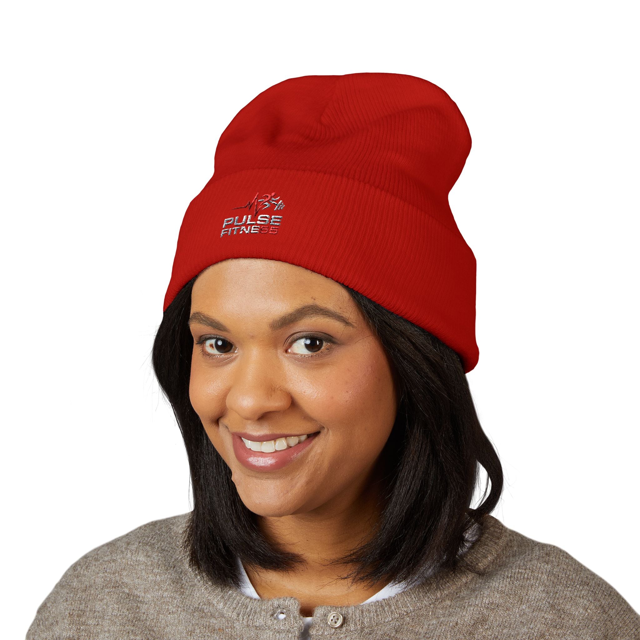 EMT Pulse Fitne55beat Embroidered Beanie - Classic Cuffed Knit Hat for First Responders