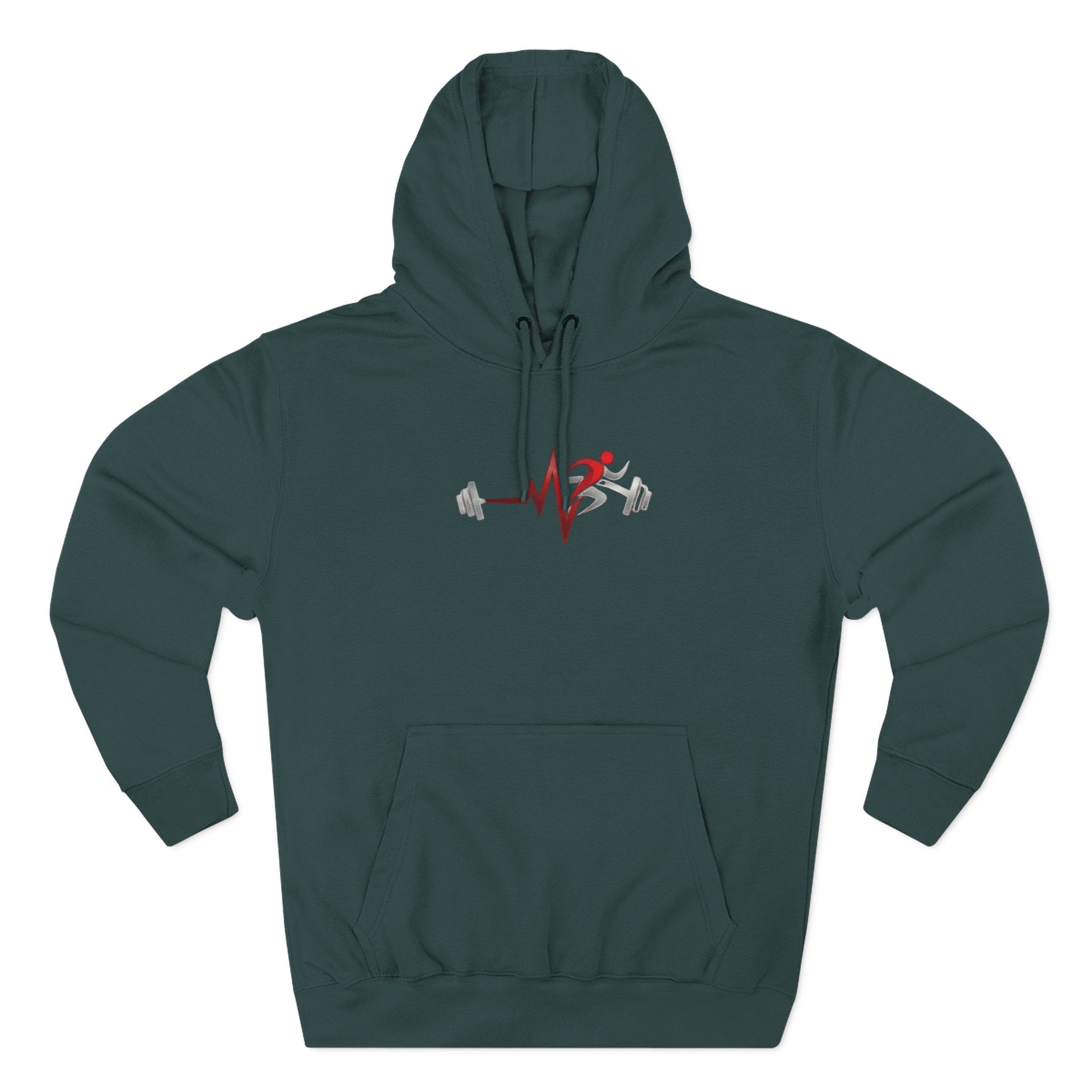 Fitness Heartbeat Hoodie — Weightlifting Pulse Graphic Hoodie