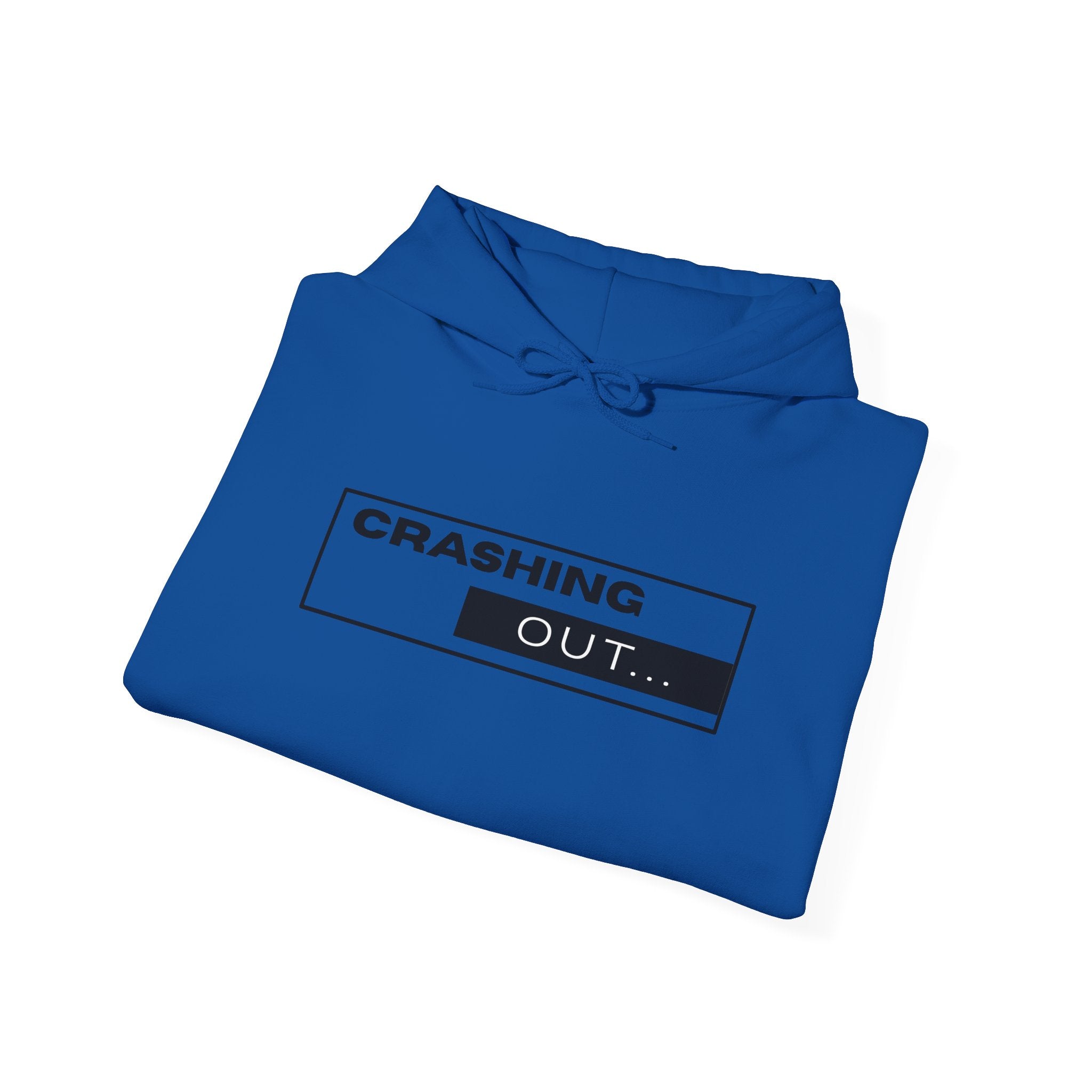 Crashing Out Minimalist Hoodie — 'Crashing Out' Text Graphic Pullover