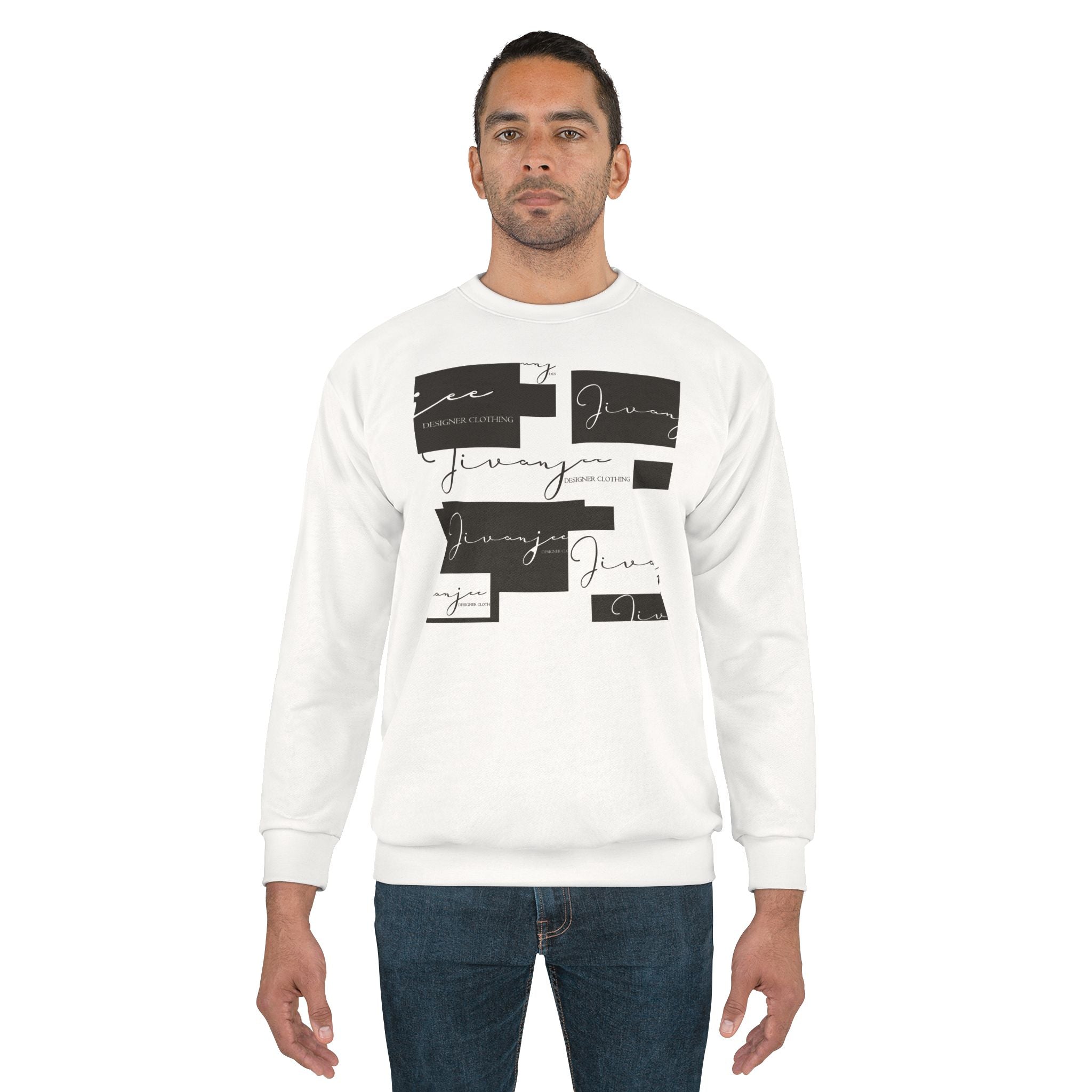 Jivanjee Designer Sweatshirt — Geometric Script Graphic