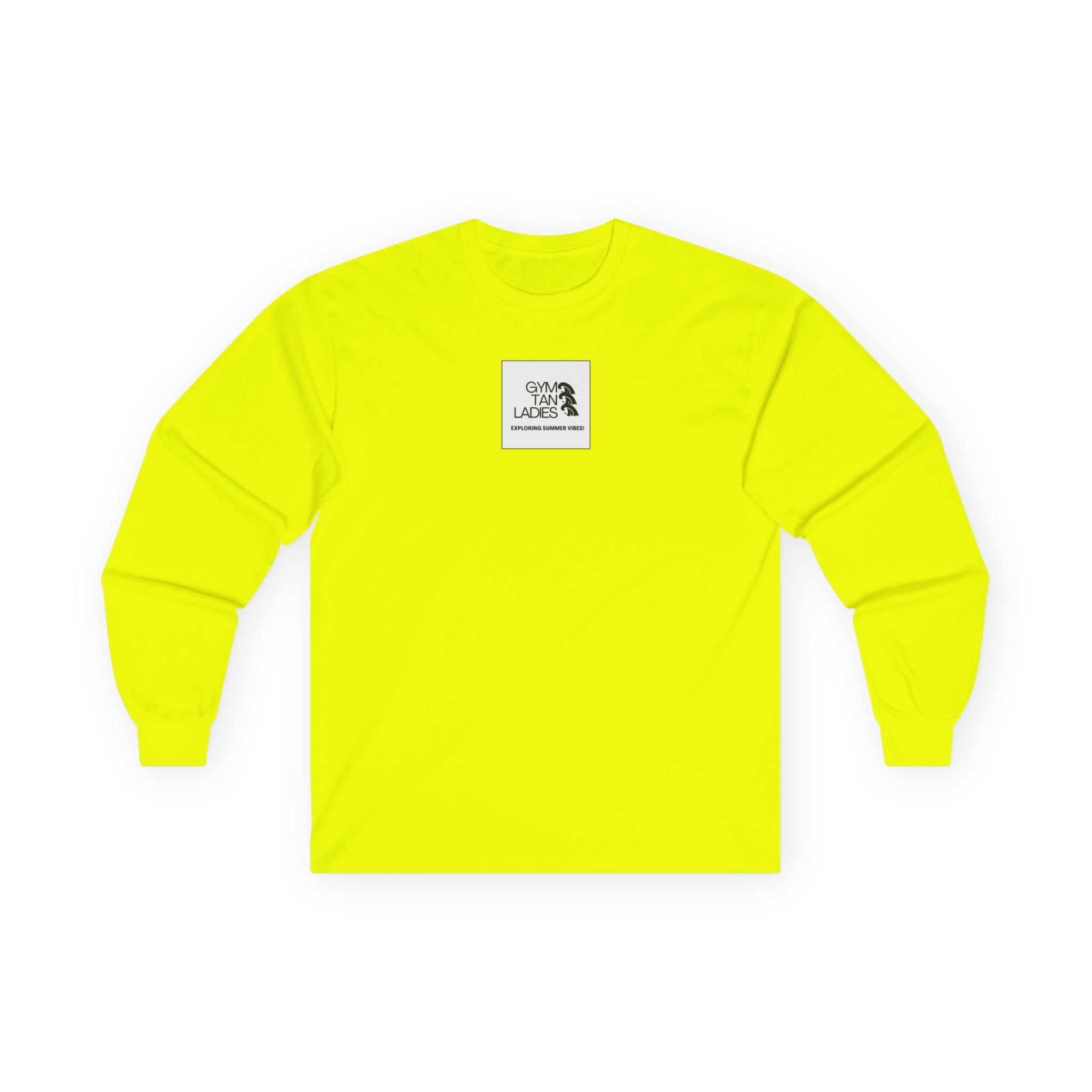 Mens Gym Tan logo Long Sleeve Tee
