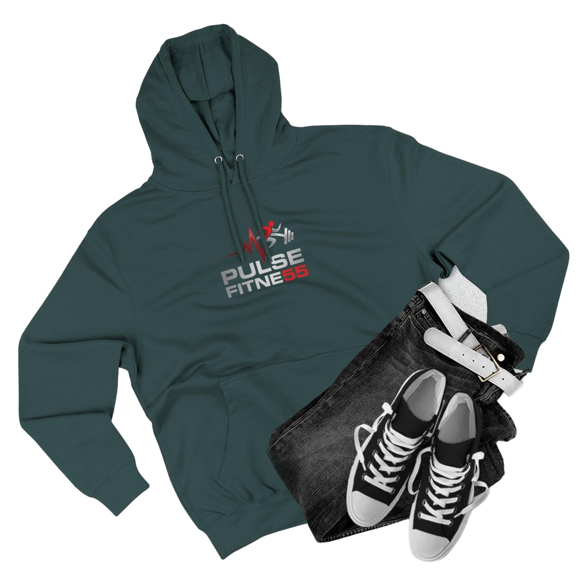 Pulse Fitne55 55 Hoodie — Gym Logo Fleece Pullover