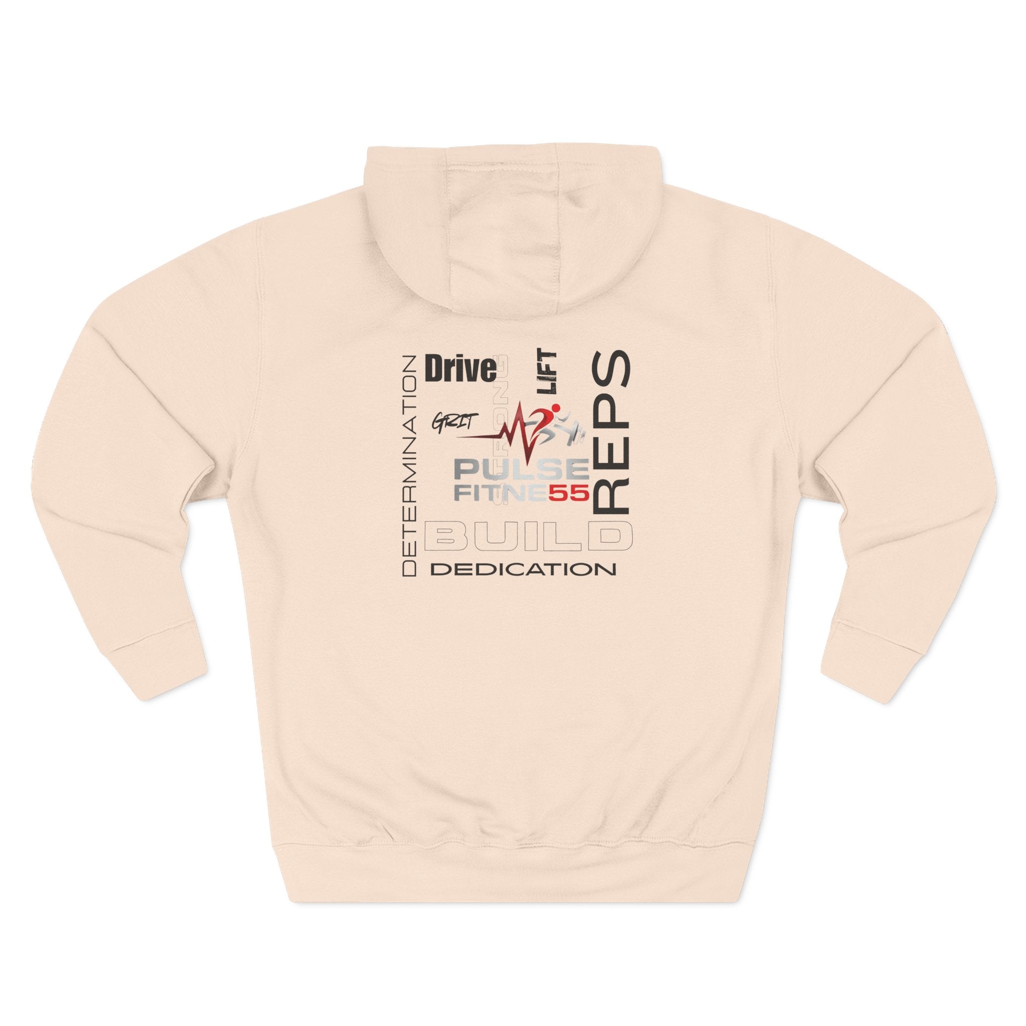 Fitness Pulse Hoodie — 'Pulse Fitness 55' Motivational Gym Sweatshirt