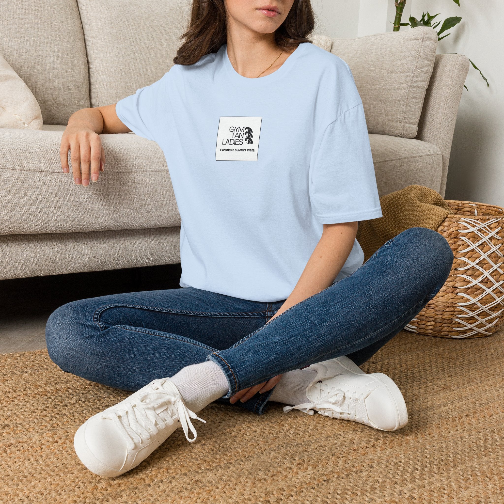 Pulse Fitne55 Gym Tan T-Shirt — Minimal Beachy Summer Graphic Tee