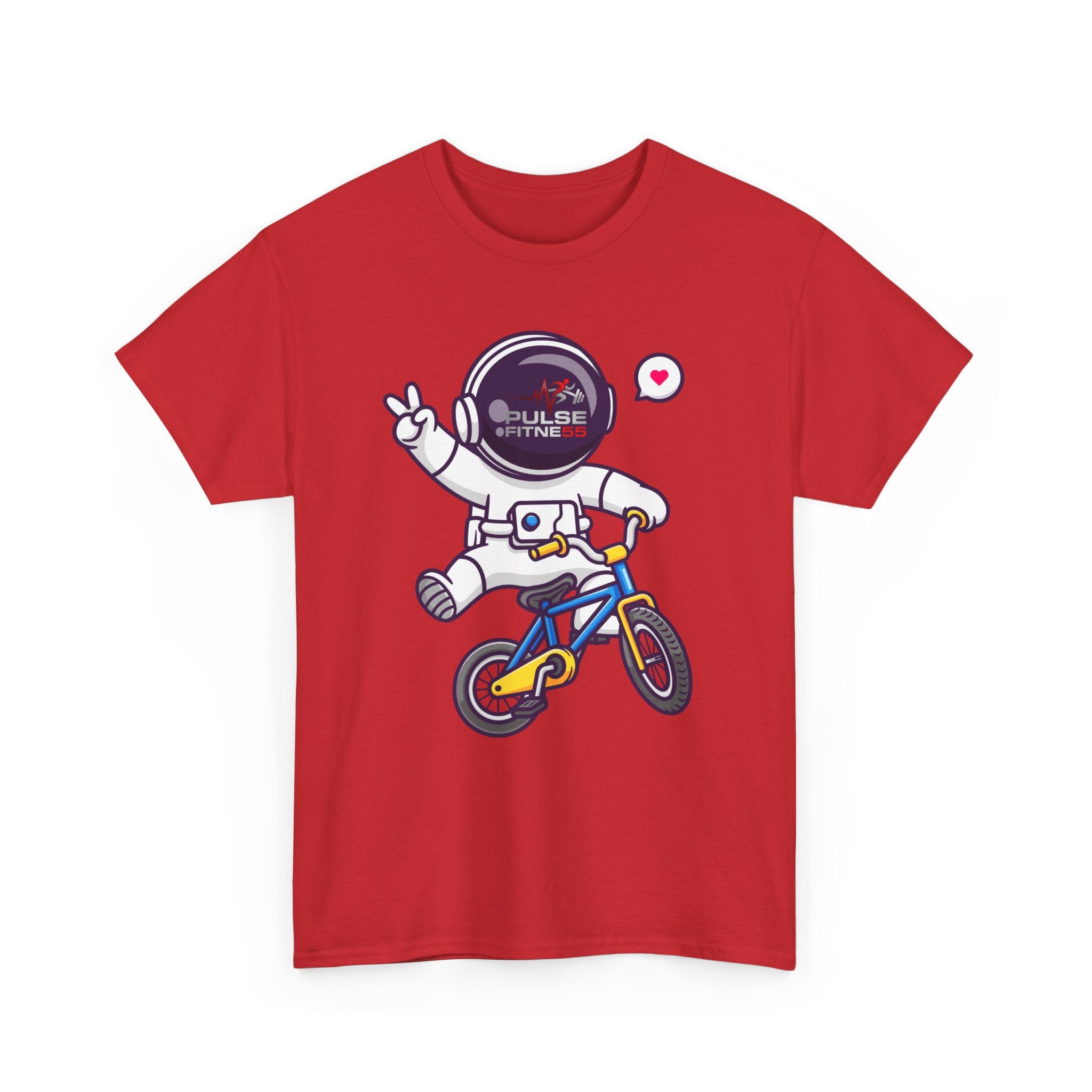 Pulse Fitne55 graphic heavy Cotton Tee - astronaut bike