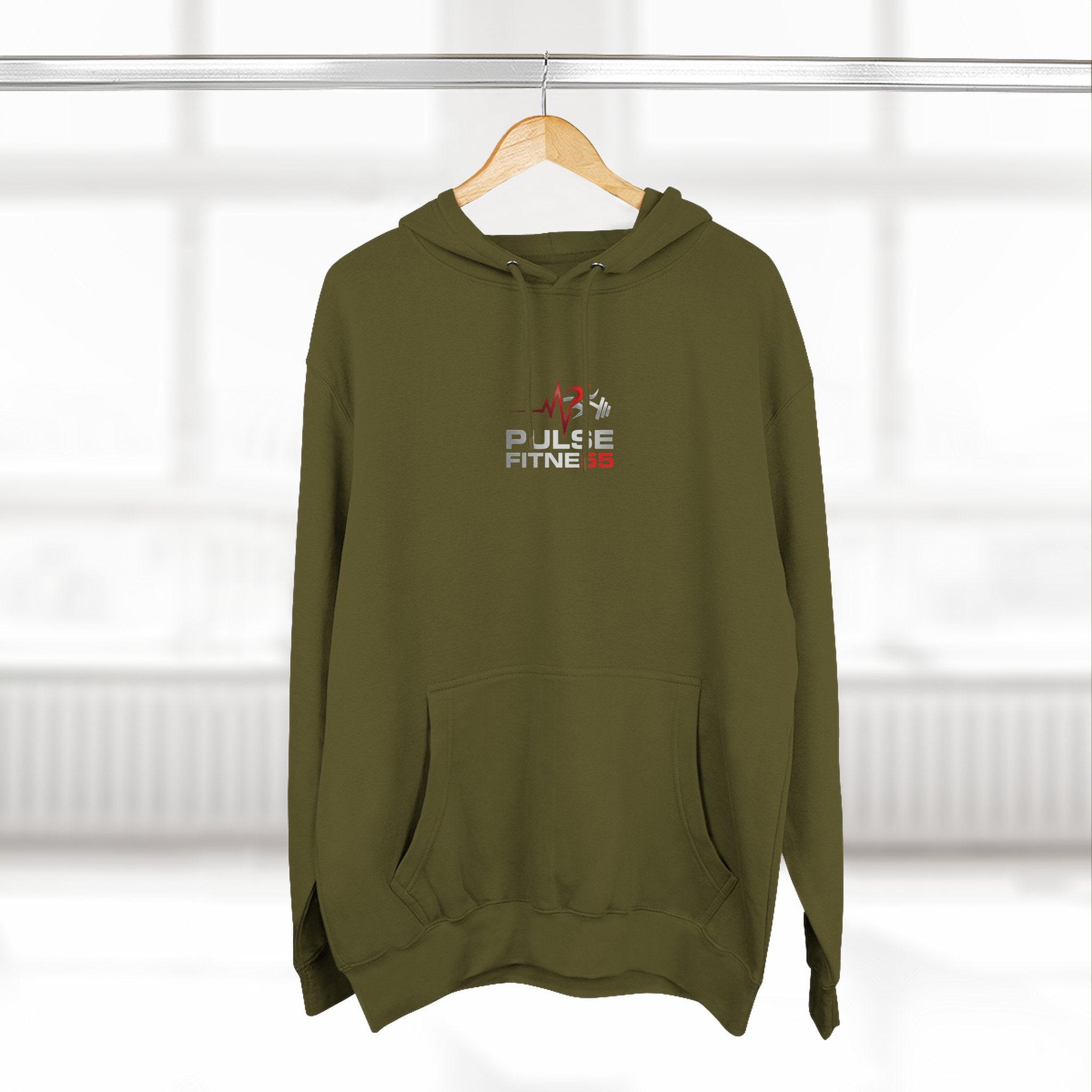 Fitness Pulse Hoodie — 'Pulse Fitness 55' Motivational Gym Sweatshirt