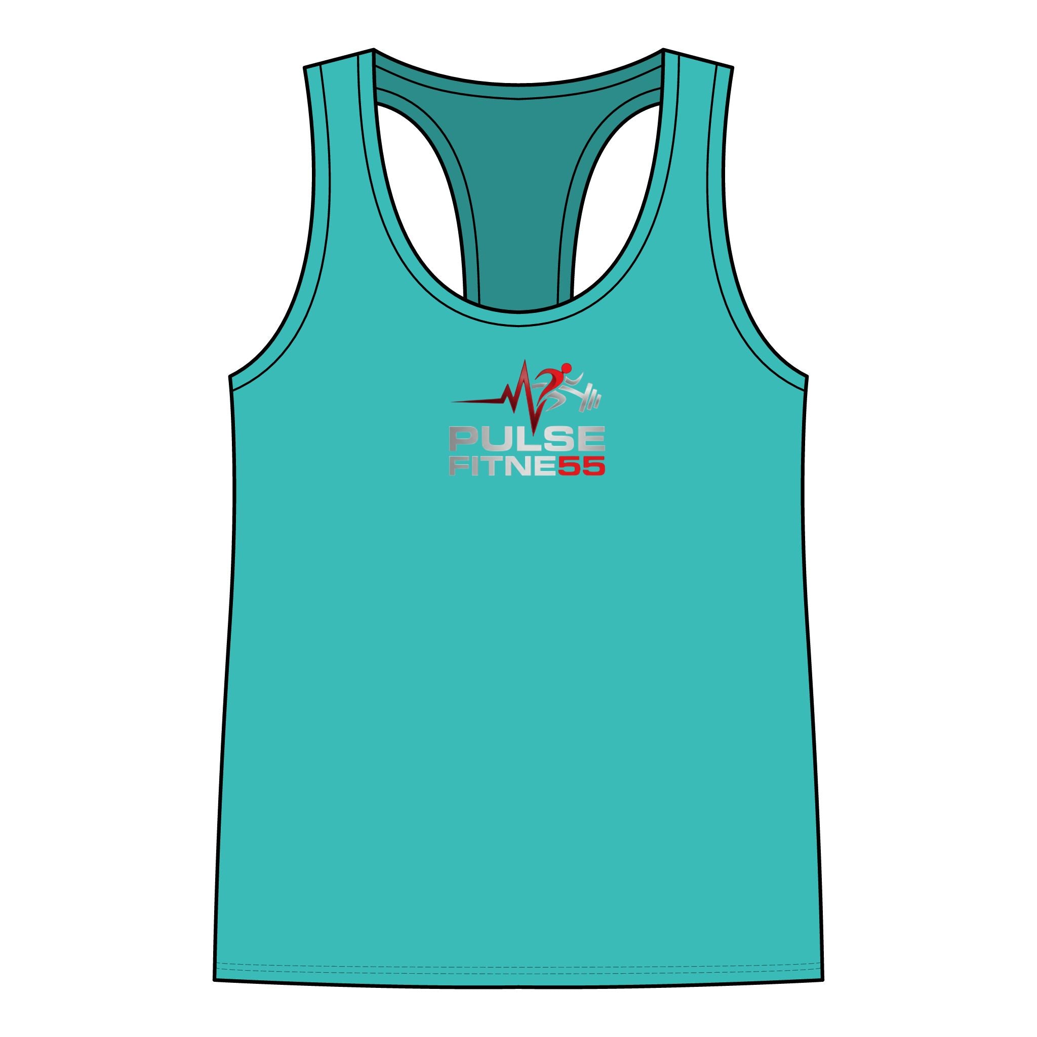 Pulse Fitne55 Racerback Tank Top — Women’s Workout Tank with Heartbeat Logo
