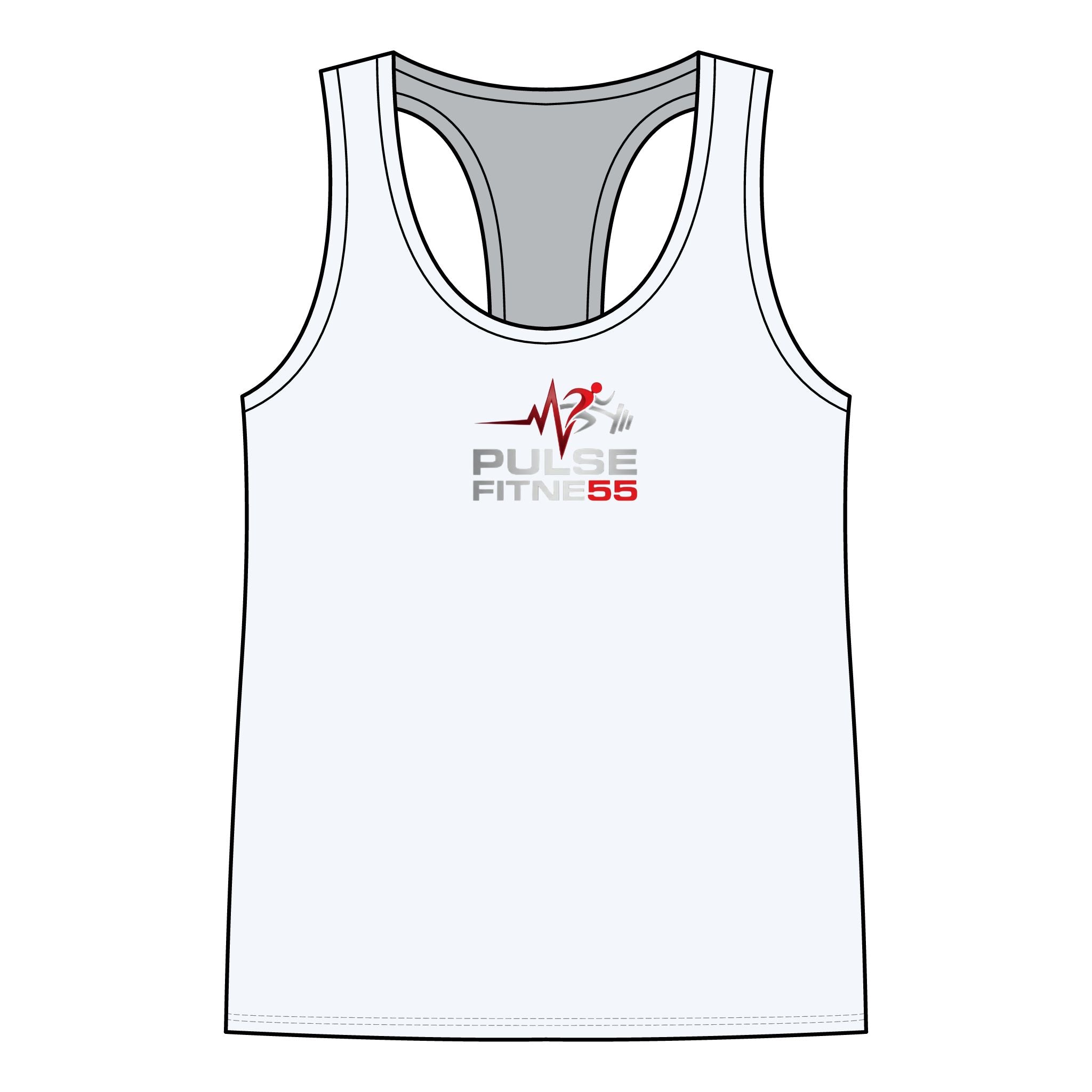 Pulse Fitne55 Racerback Tank Top — Women’s Workout Tank with Heartbeat Logo