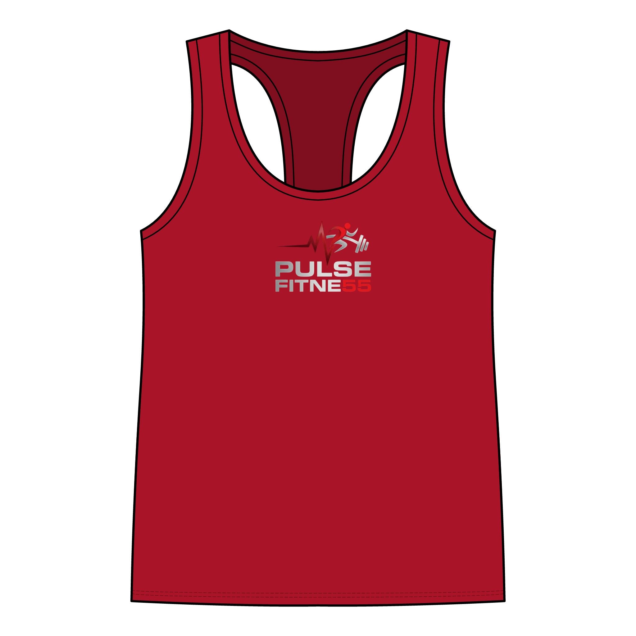 Pulse Fitne55 Racerback Tank Top — Women’s Workout Tank with Heartbeat Logo