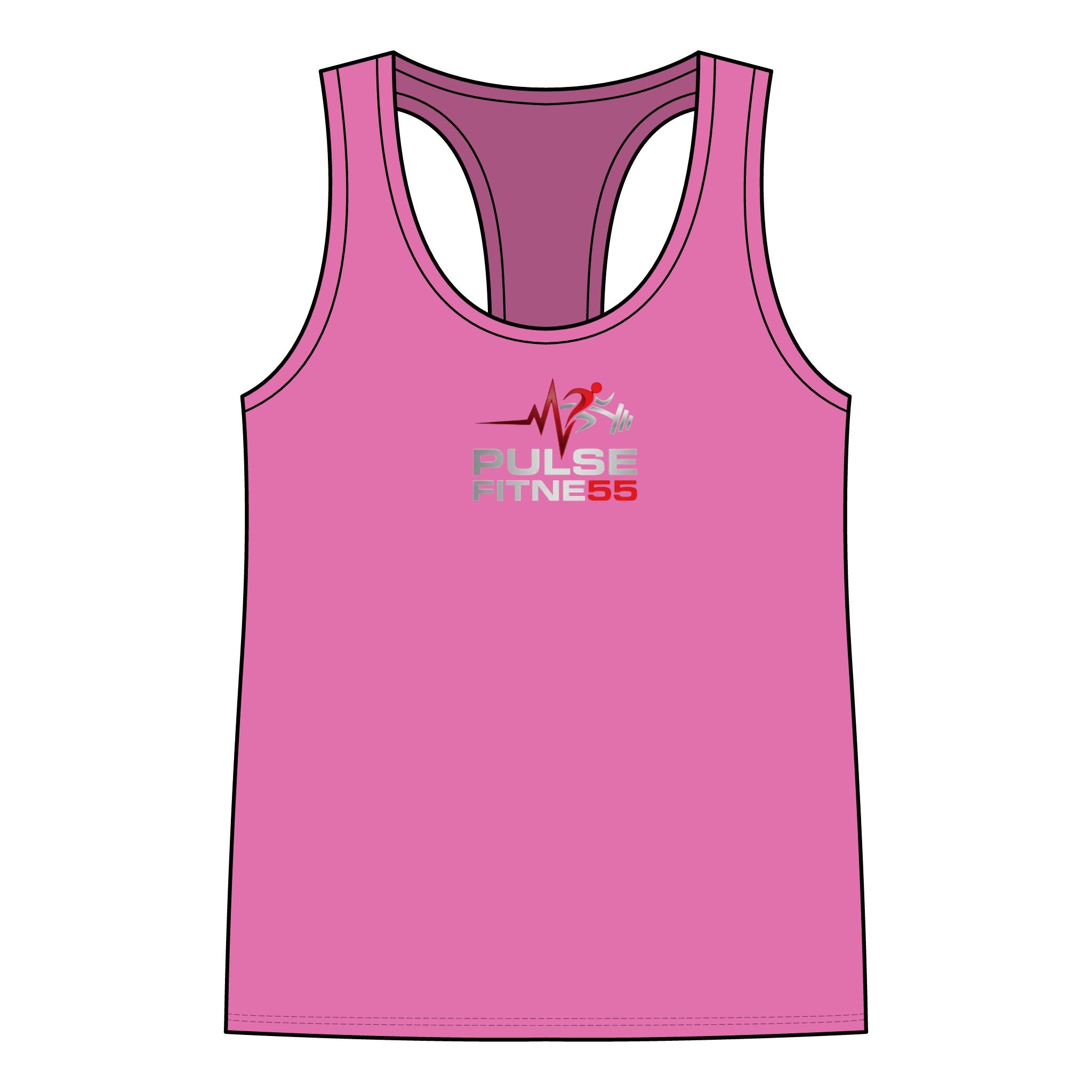 Pulse Fitne55 Racerback Tank Top — Women’s Workout Tank with Heartbeat Logo