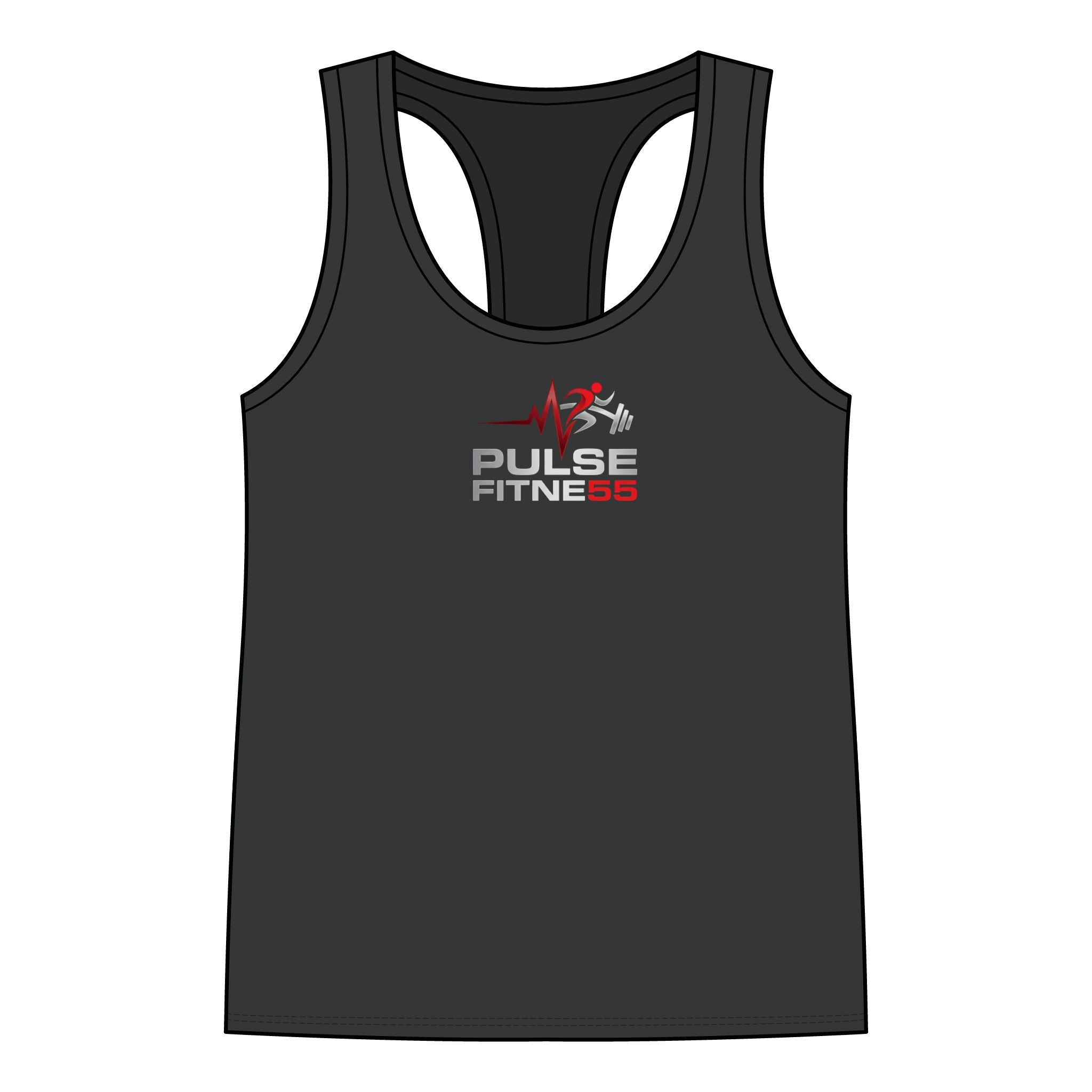 Pulse Fitne55 Racerback Tank Top — Women’s Workout Tank with Heartbeat Logo
